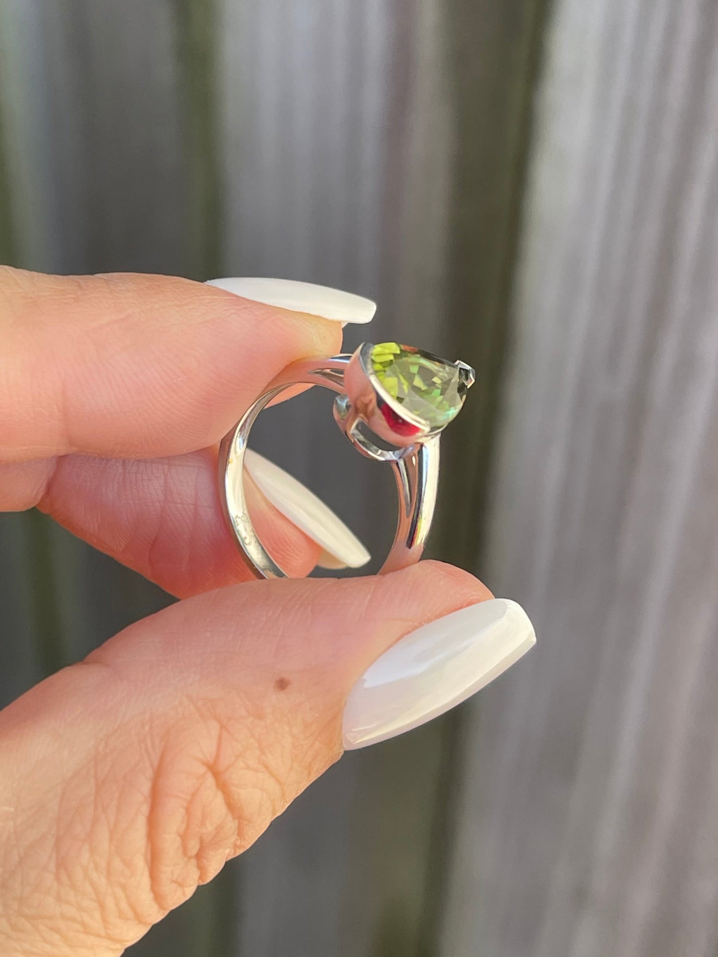 S.E. Custom 3ct Forest Green Chrome Tourmaline Ring In 950 Platinum