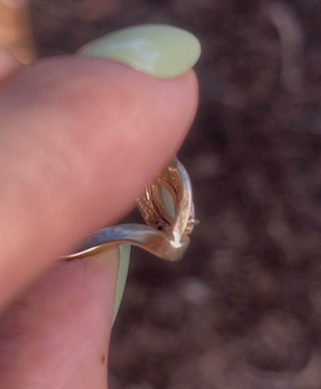 Vintage Solid Australian opal Diamond Ring In 9ct Yellow Gold