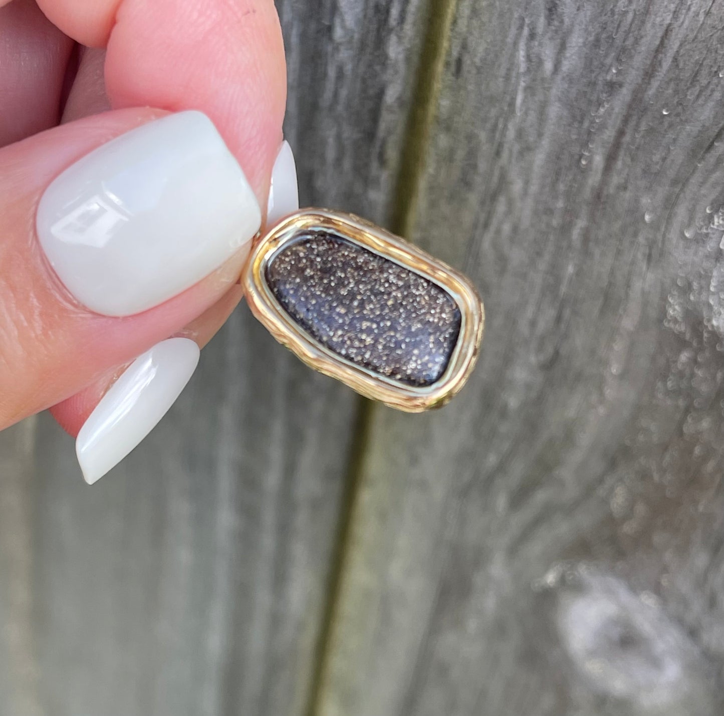 S.E. Custom Freeform Australian Opal pendant In 9ct Yellow Gold