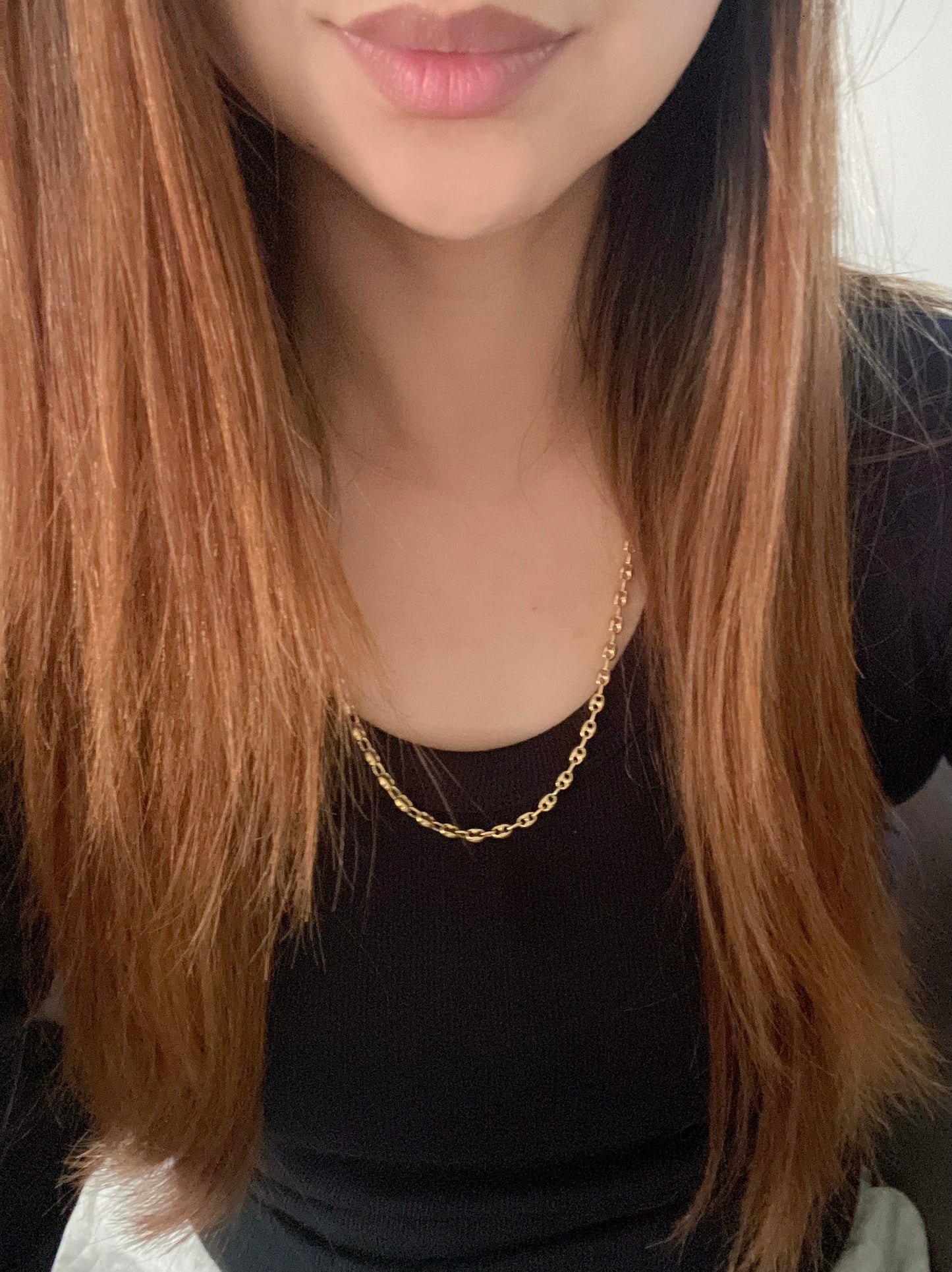 60cm Gucci / Puffed Mariner Chain Necklace In 9ct Yellow Gold