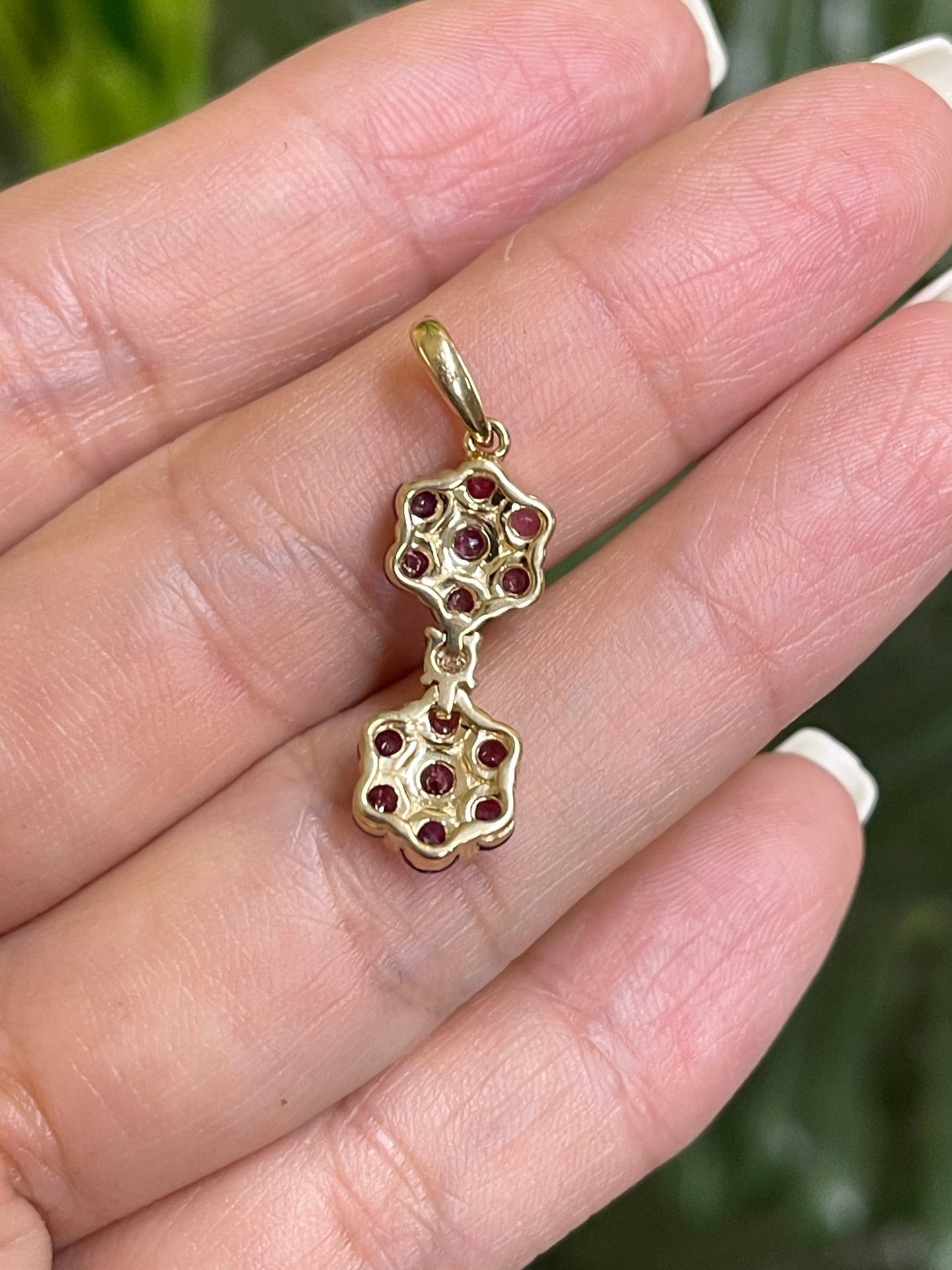 2.25ct Pink Sapphire Diamond Flower Pendant In 14ct Yellow Gold