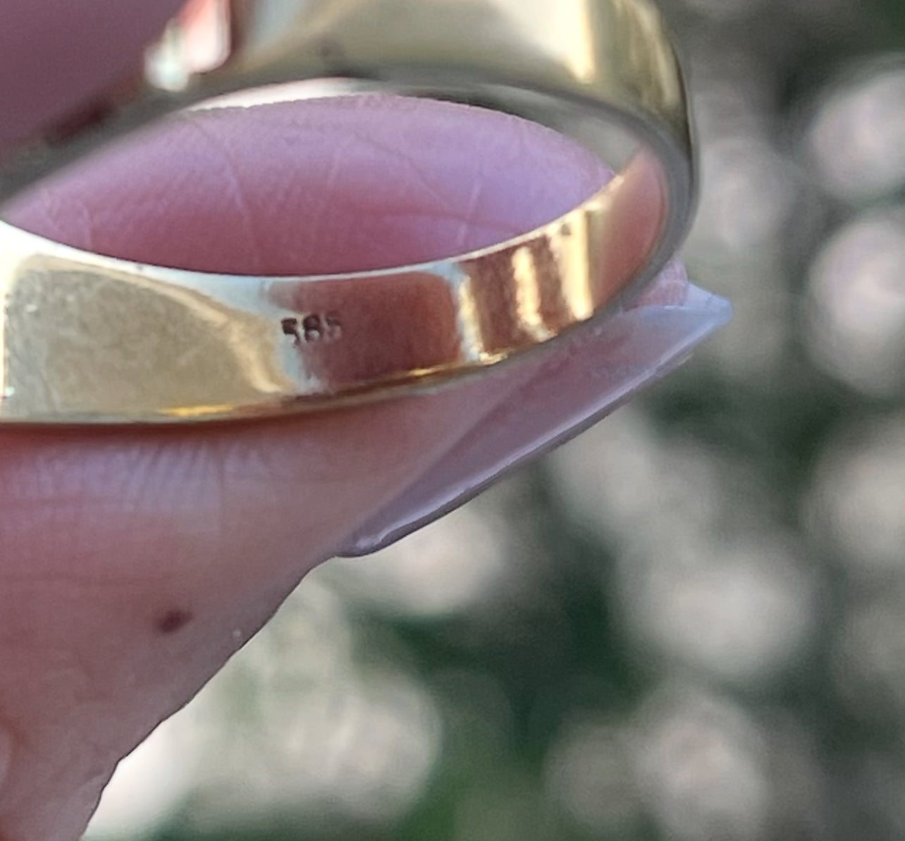 Vintage estate 14ct yellow gold natural diamond emerald bamboo style ring