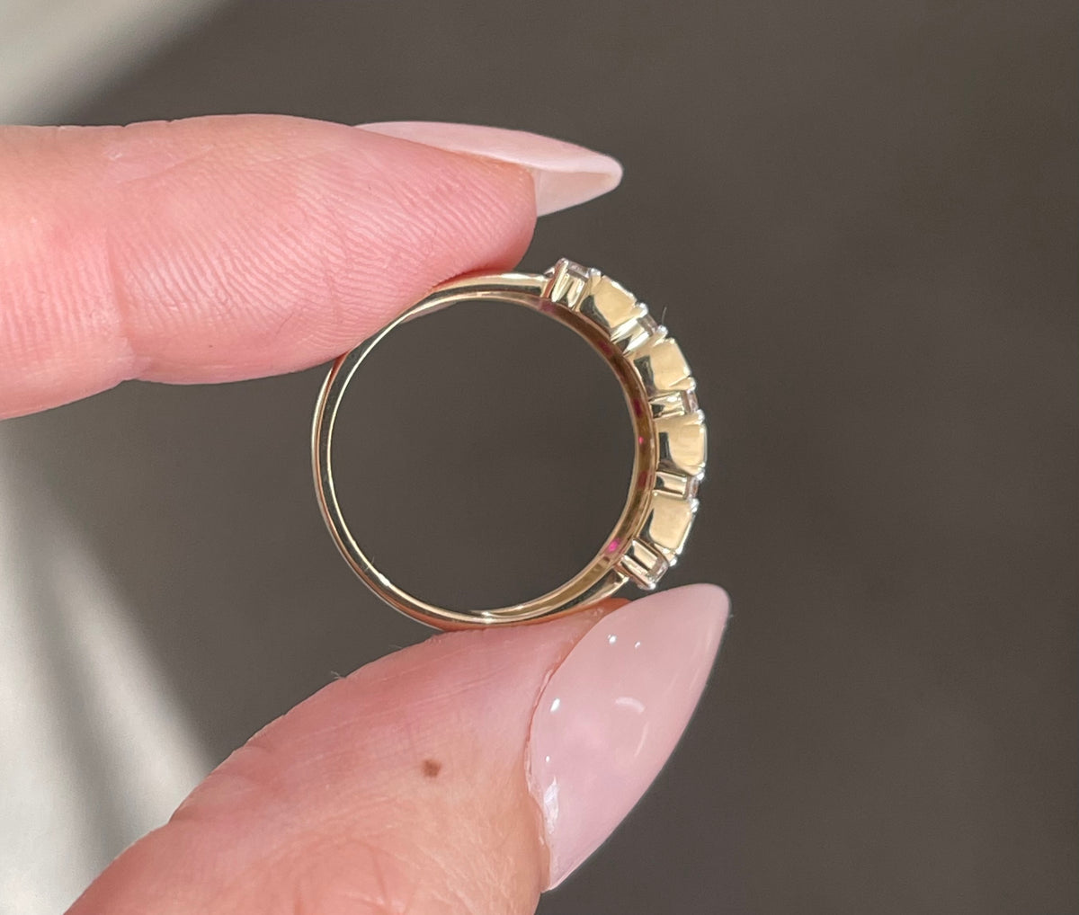 Natural Ruby Diamond Geometric Ring In 14ct Yellow Gold