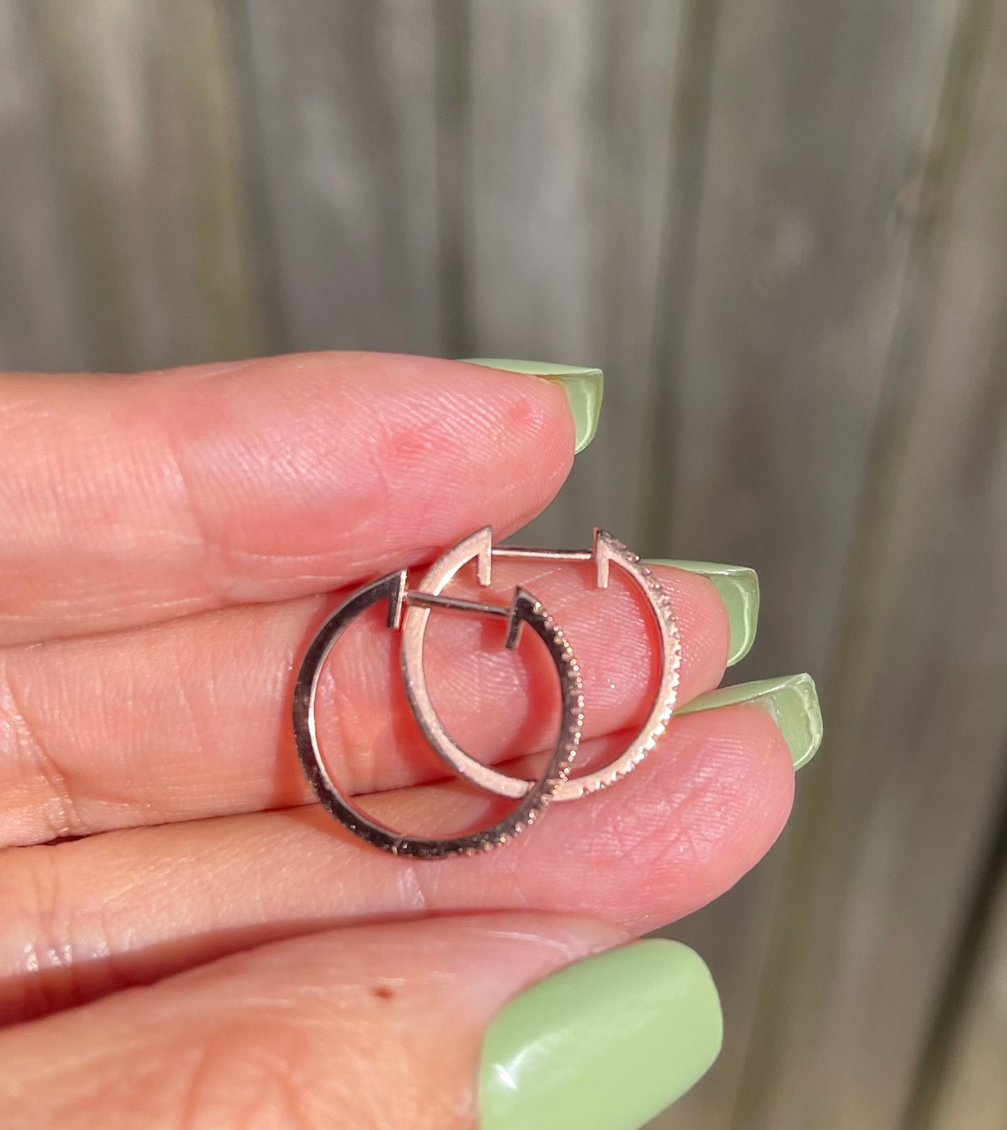Natural Diamond Hoop Earrings In 9ct Rose Gold