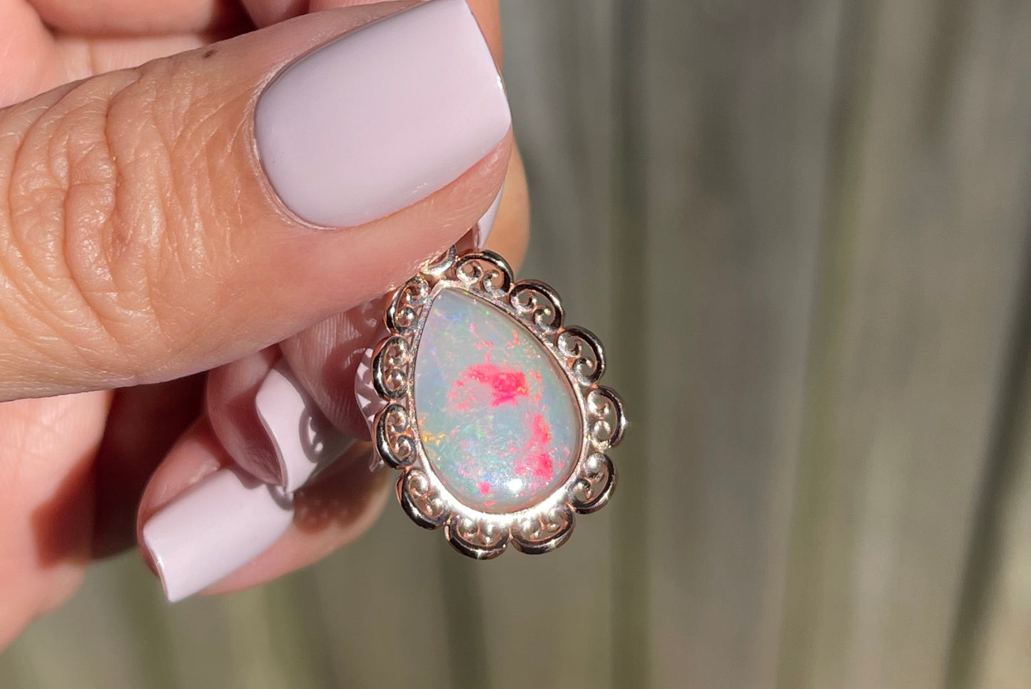 4.5ct Opal Diamond Pendant In 9ct Rose Gold