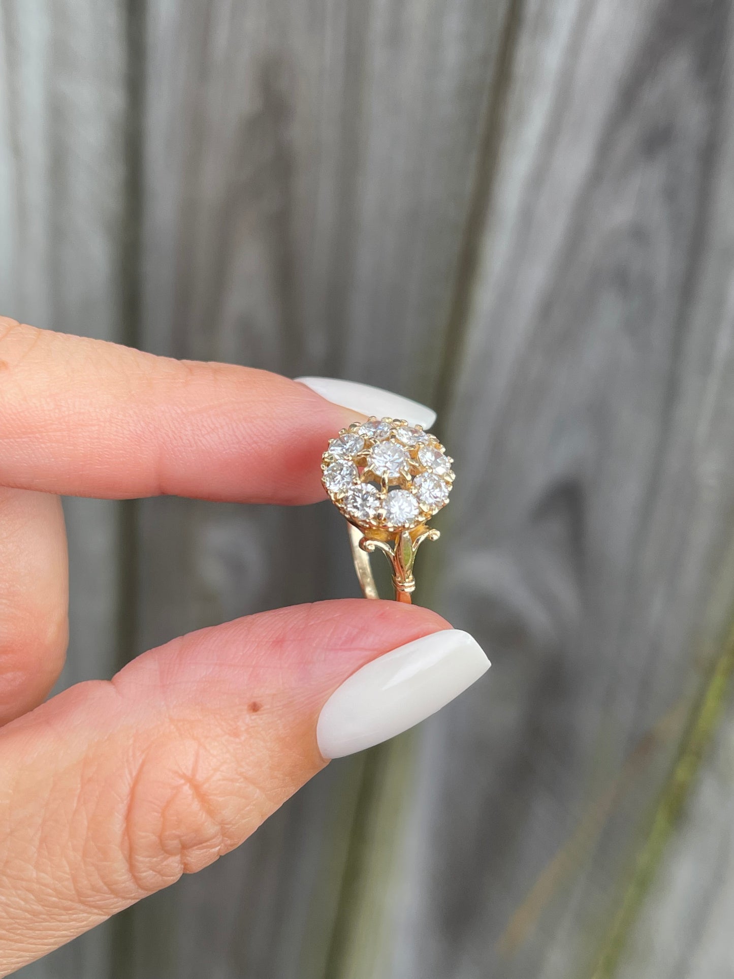 1.35ct Diamond Cluster Ring In 14ct Yellow Gold