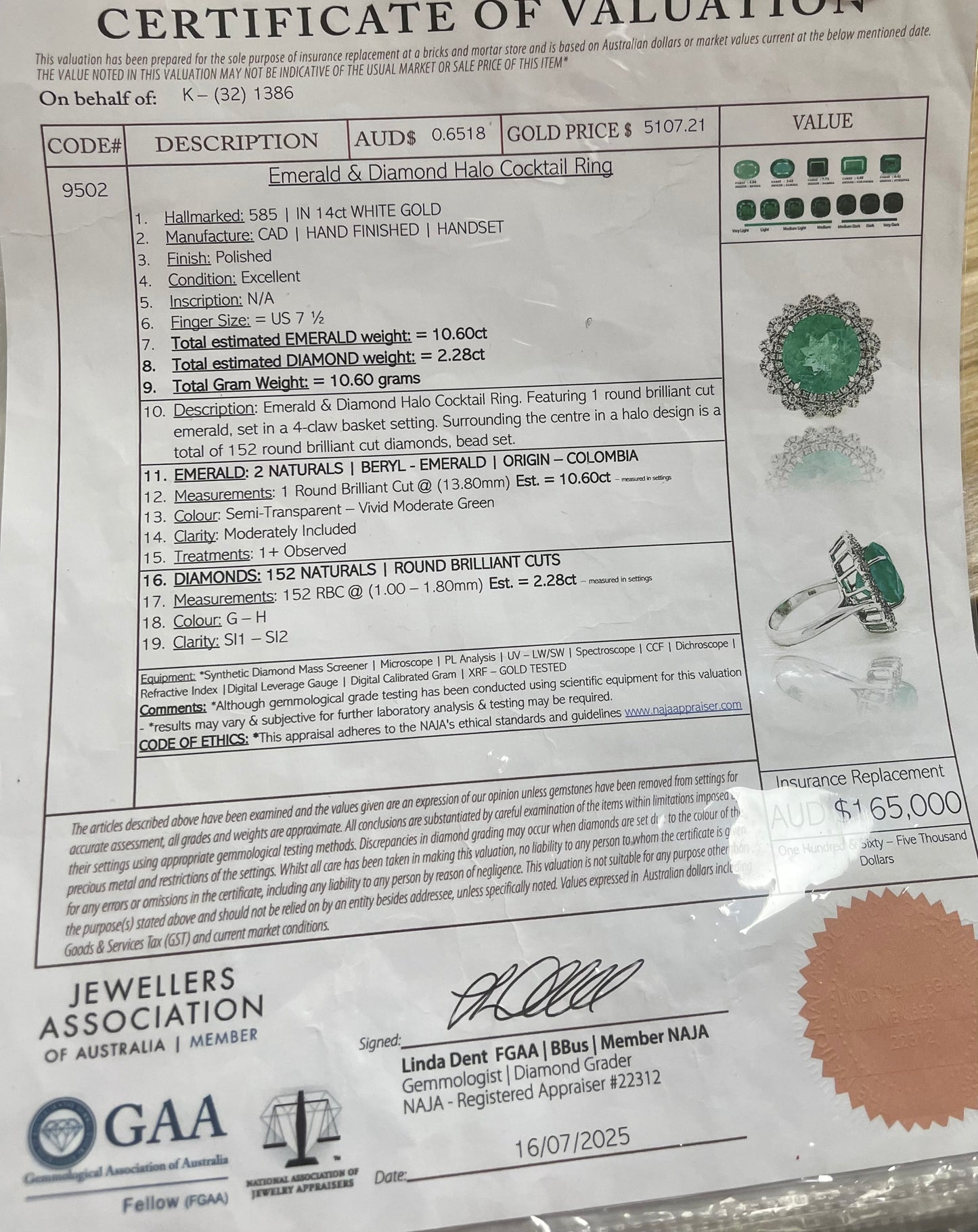 10.6ct Natural Colombian Emerald & 2.28ct Natural Diamond Flower Ring In 14ct White Gold