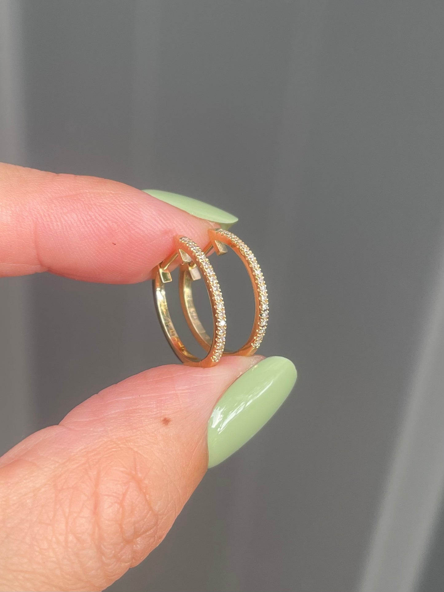 Natural Diamond Hoop Earrings In 9ct Yellow gold