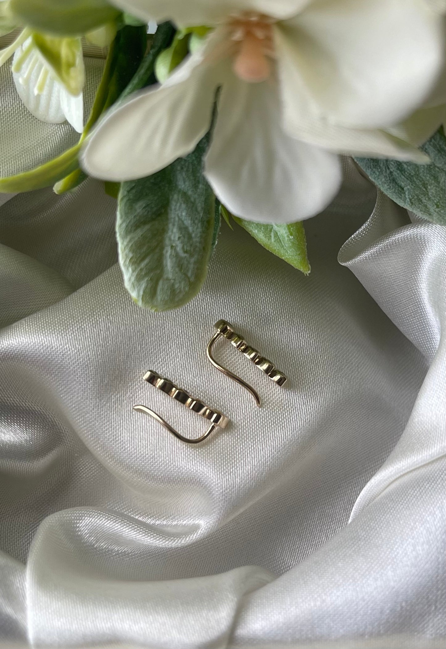 Natural Diamond Ear Climber Earrings In 9ct Yellow Gold