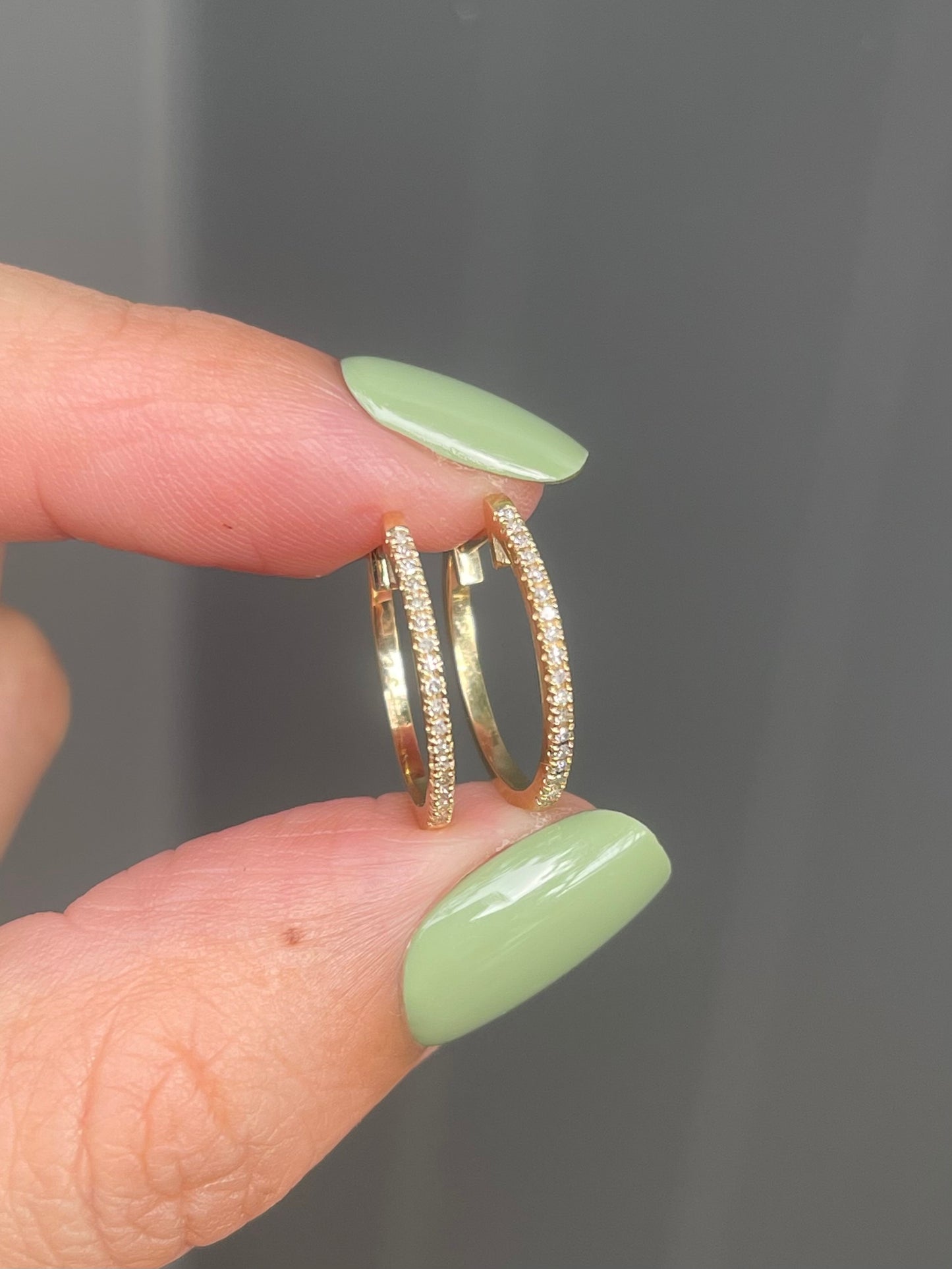 Natural Diamond Hoop Earrings In 9ct Yellow gold