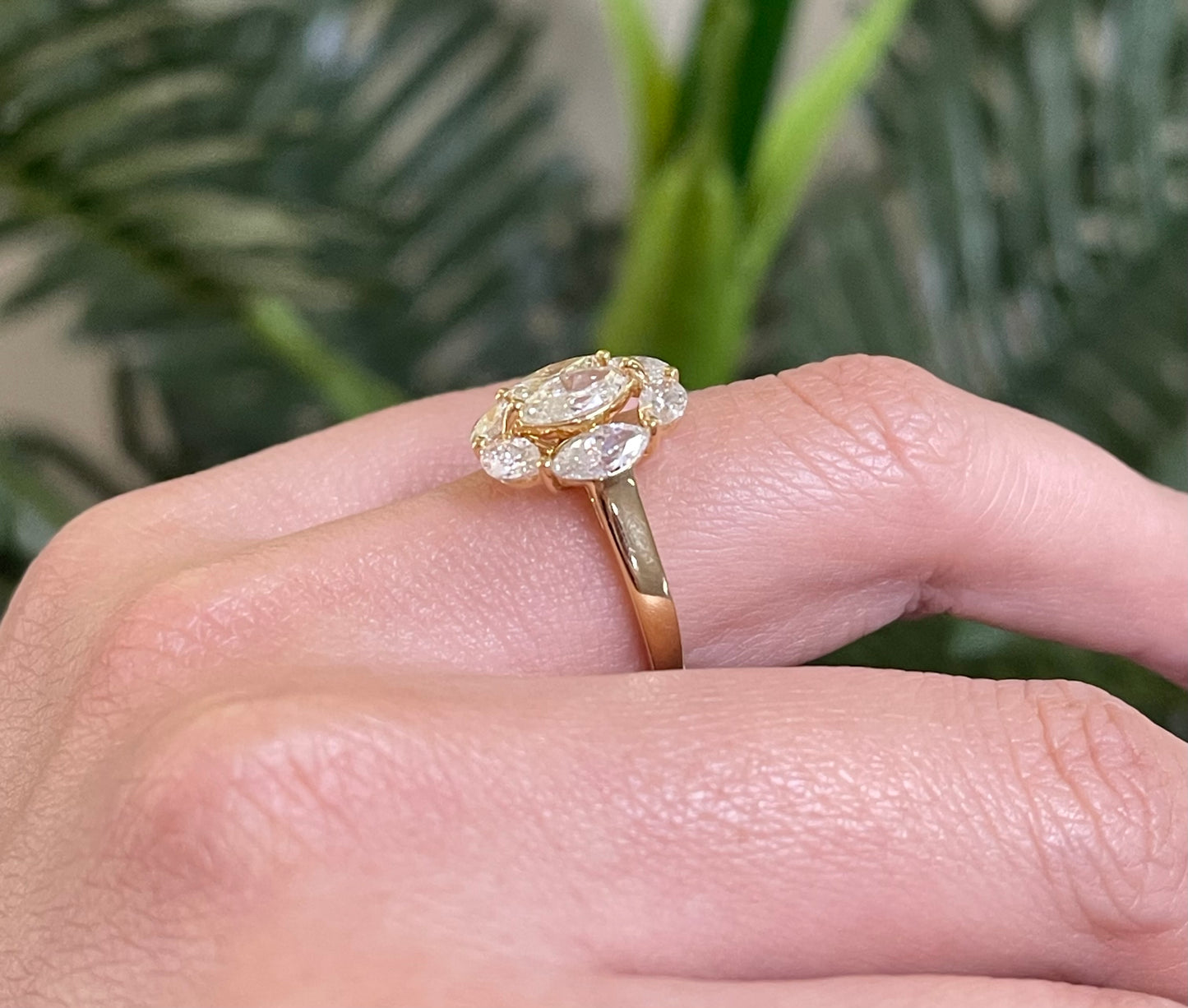 2ct Natural Diamond Cluster Ring In 18ct Yellow Gold