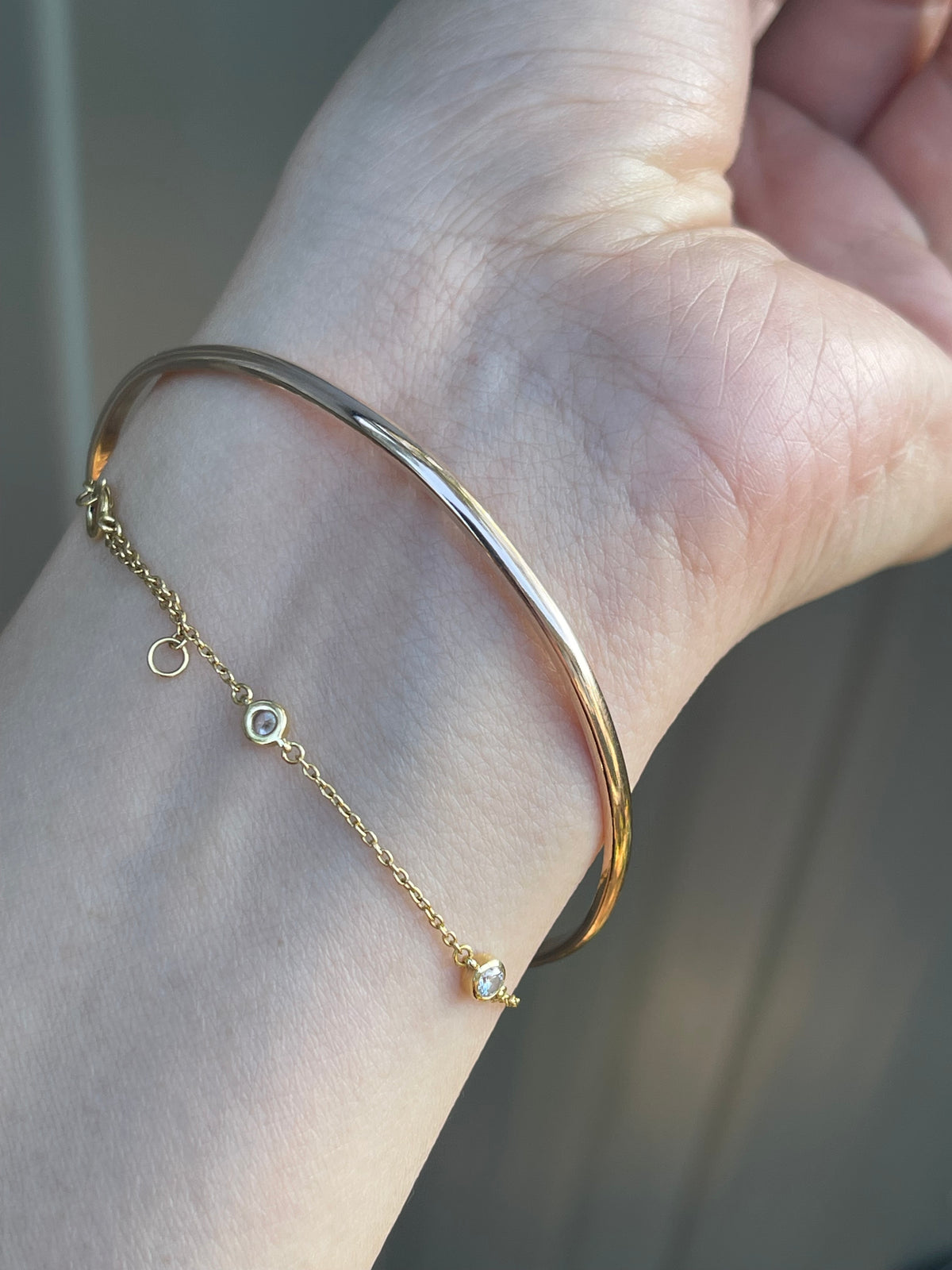 S.E.Australian Handmade Solid Throughout Half Round Bangle In 9ct Rose Gold