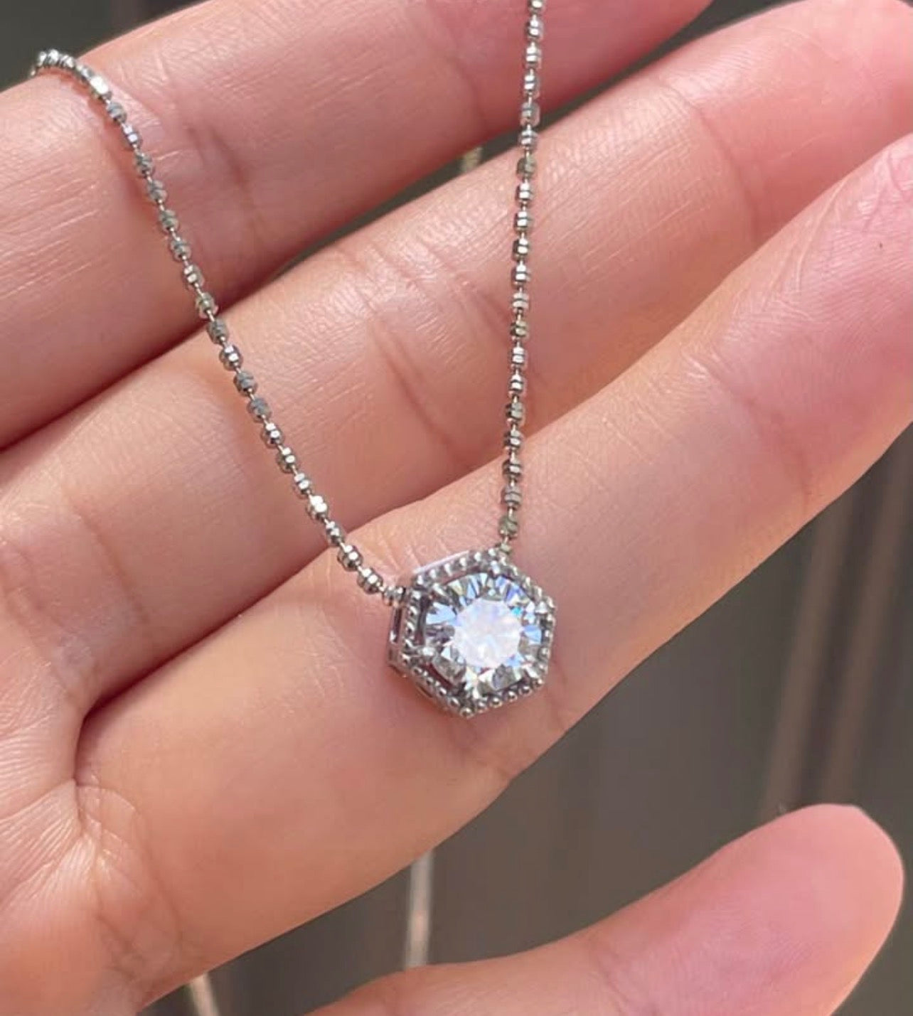 Platinum 950 1.04ct E color , VVS2 diamond pendant slider