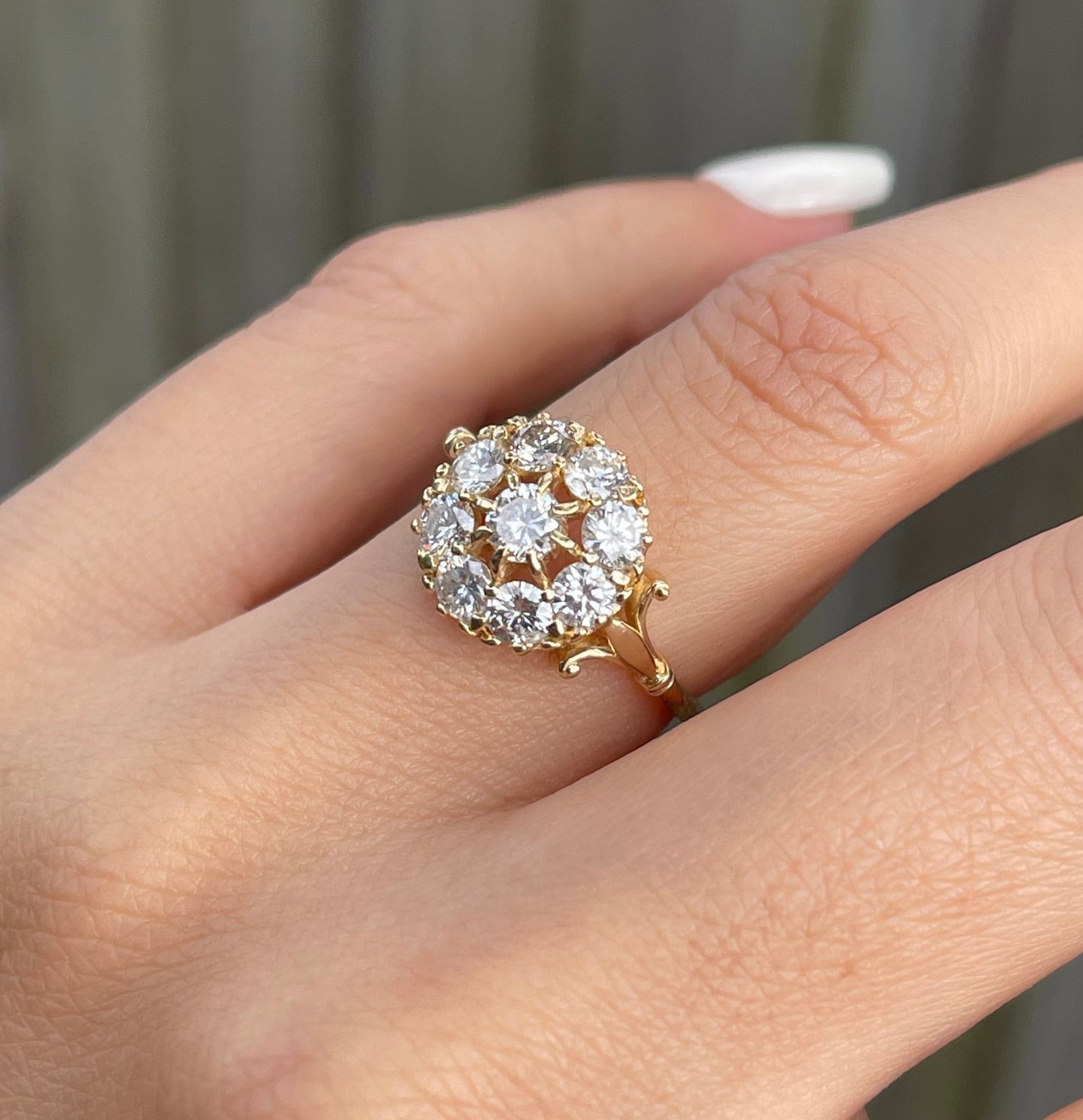 1.35ct Diamond Cluster Ring In 14ct Yellow Gold