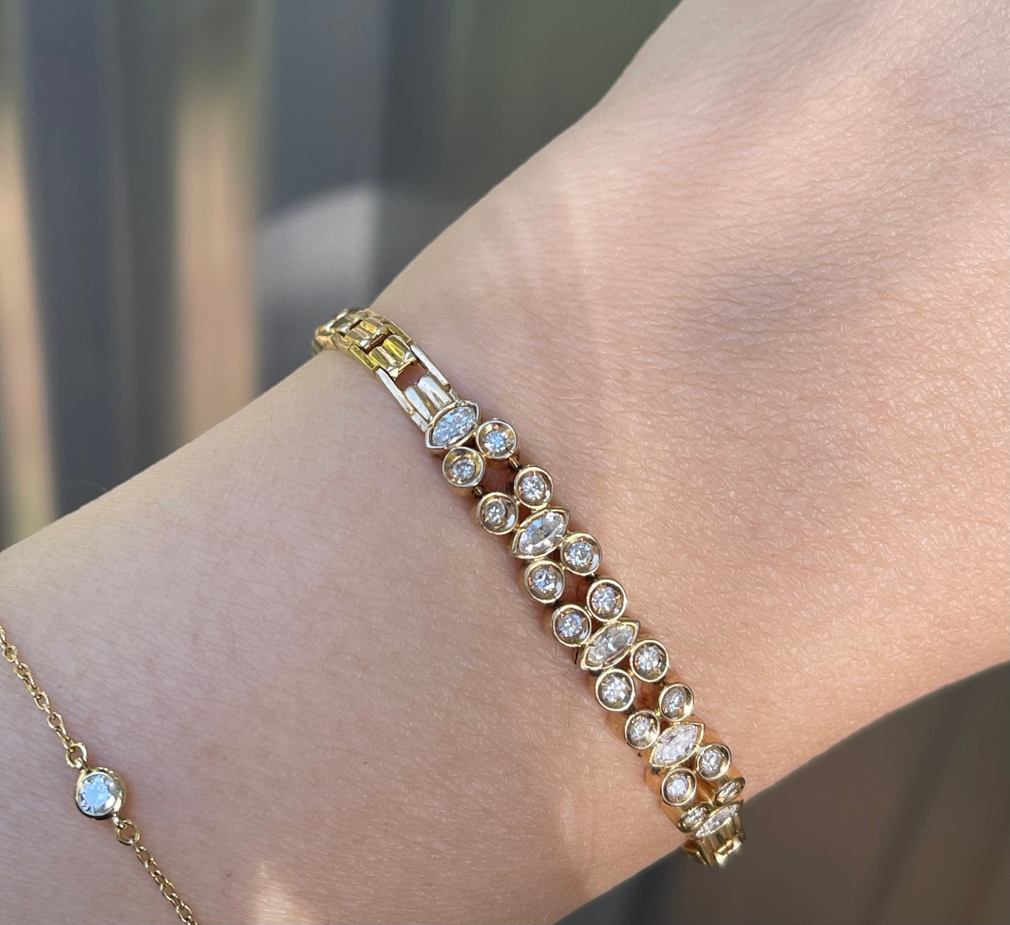 1.25ct Natural Diamond Bracelet In 14ct Yellow Gold
