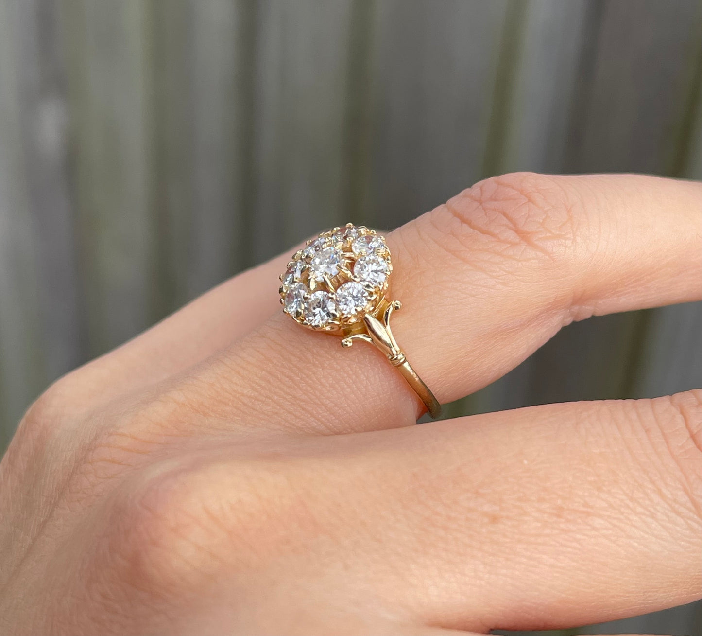 1.35ct Diamond Cluster Ring In 14ct Yellow Gold