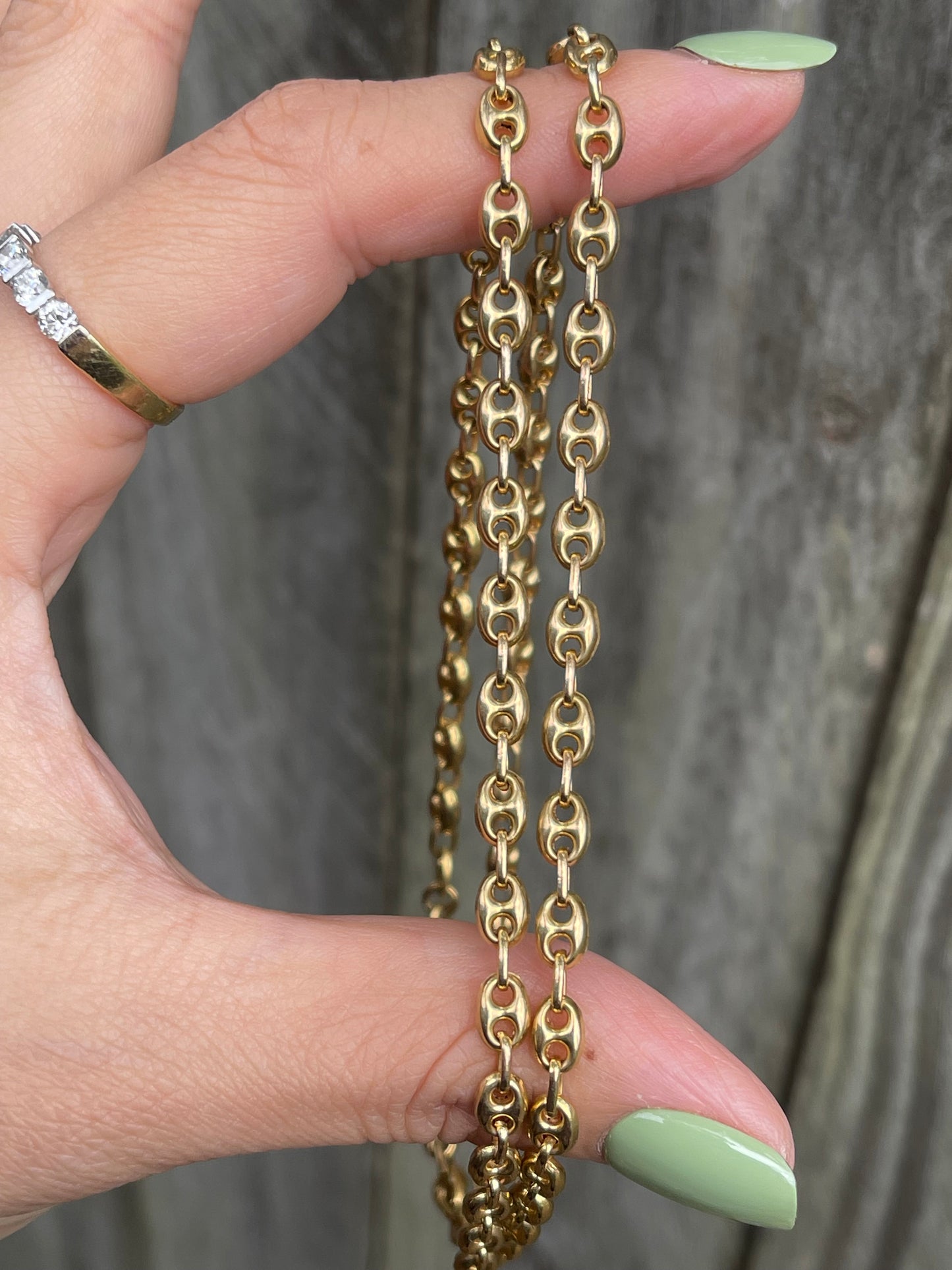 Custom 60cm Gucci / Puffed Mariner Chain Necklace In 9ct Yellow Gold