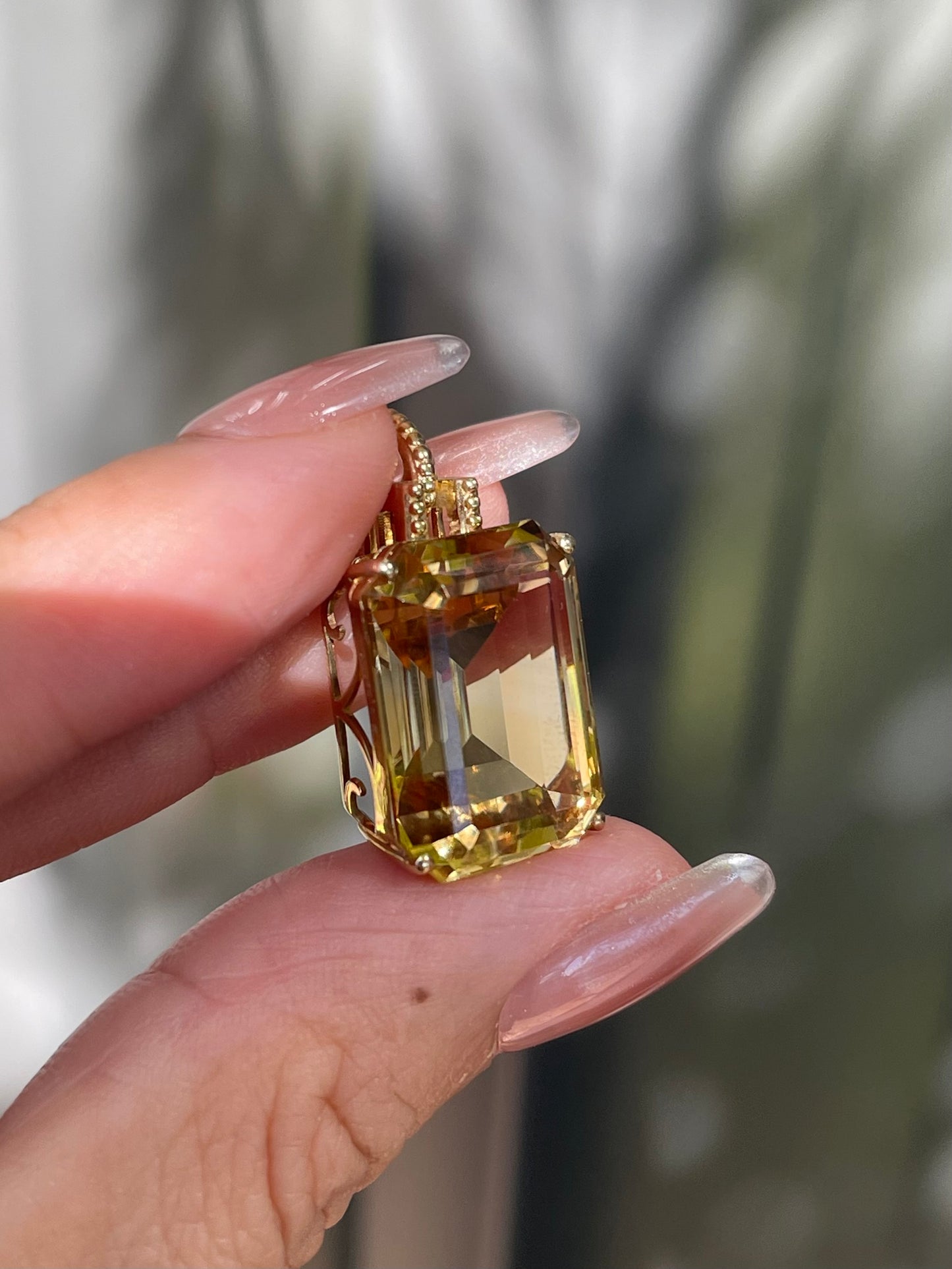 19.25ct Citrine Pendant With Milgrain Bale in 9ct Yellow Gold