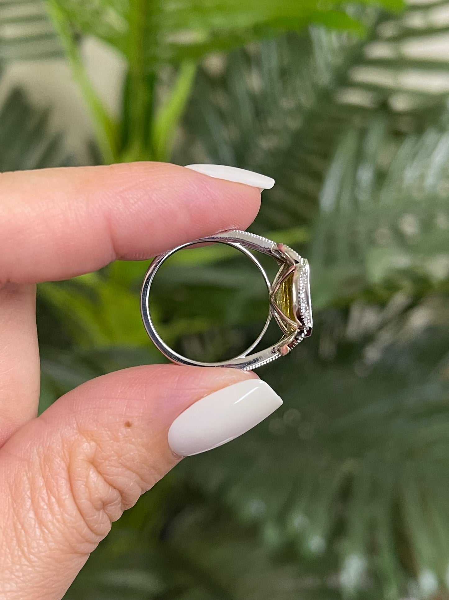 Art Deco-inspired Heliodor & Diamond Statement Ring In 14ct White Gold