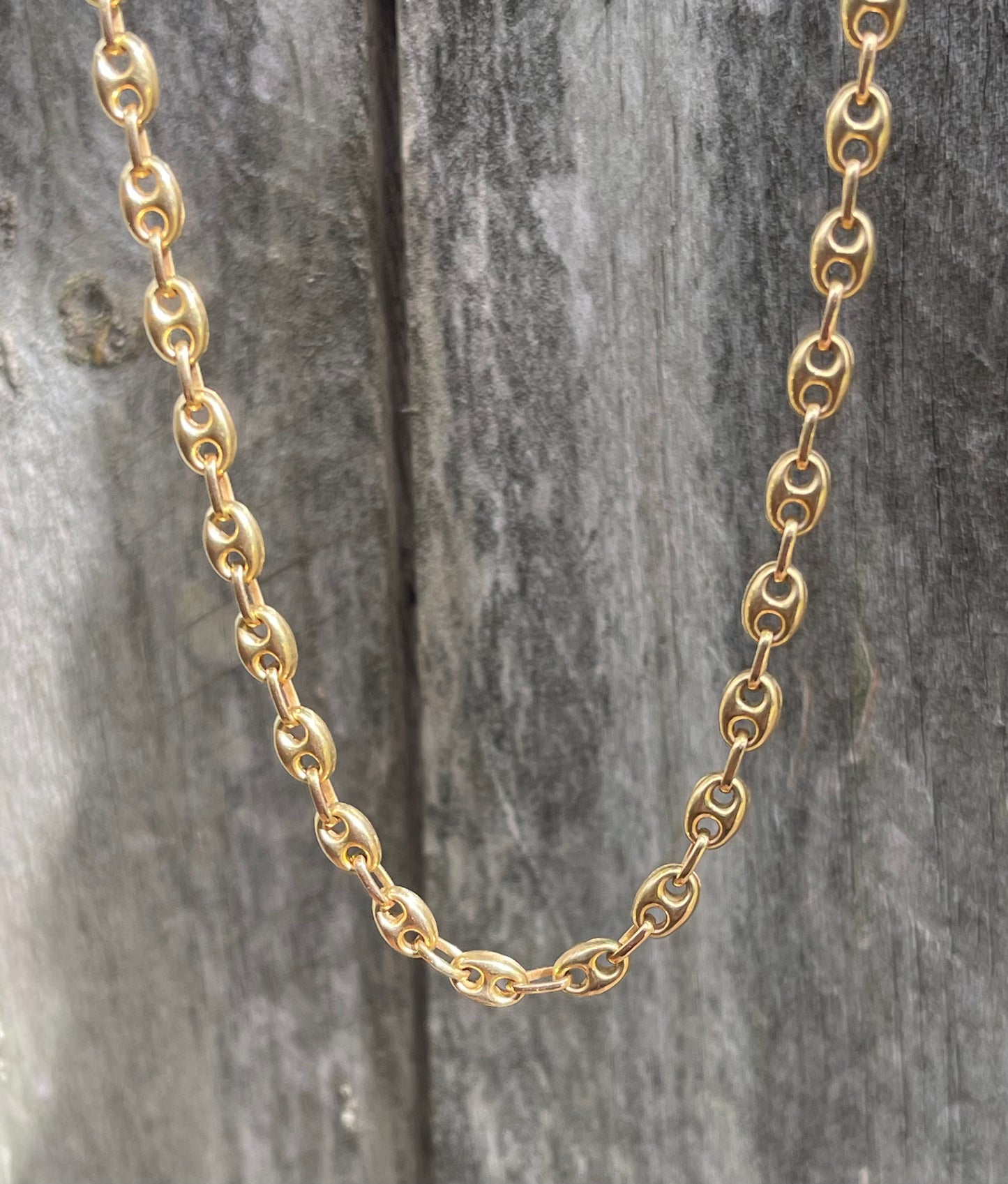 Custom 60cm Gucci / Puffed Mariner Chain Necklace In 9ct Yellow Gold