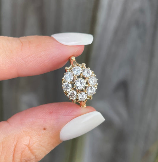 1.35ct Diamond Cluster Ring In 14ct Yellow Gold