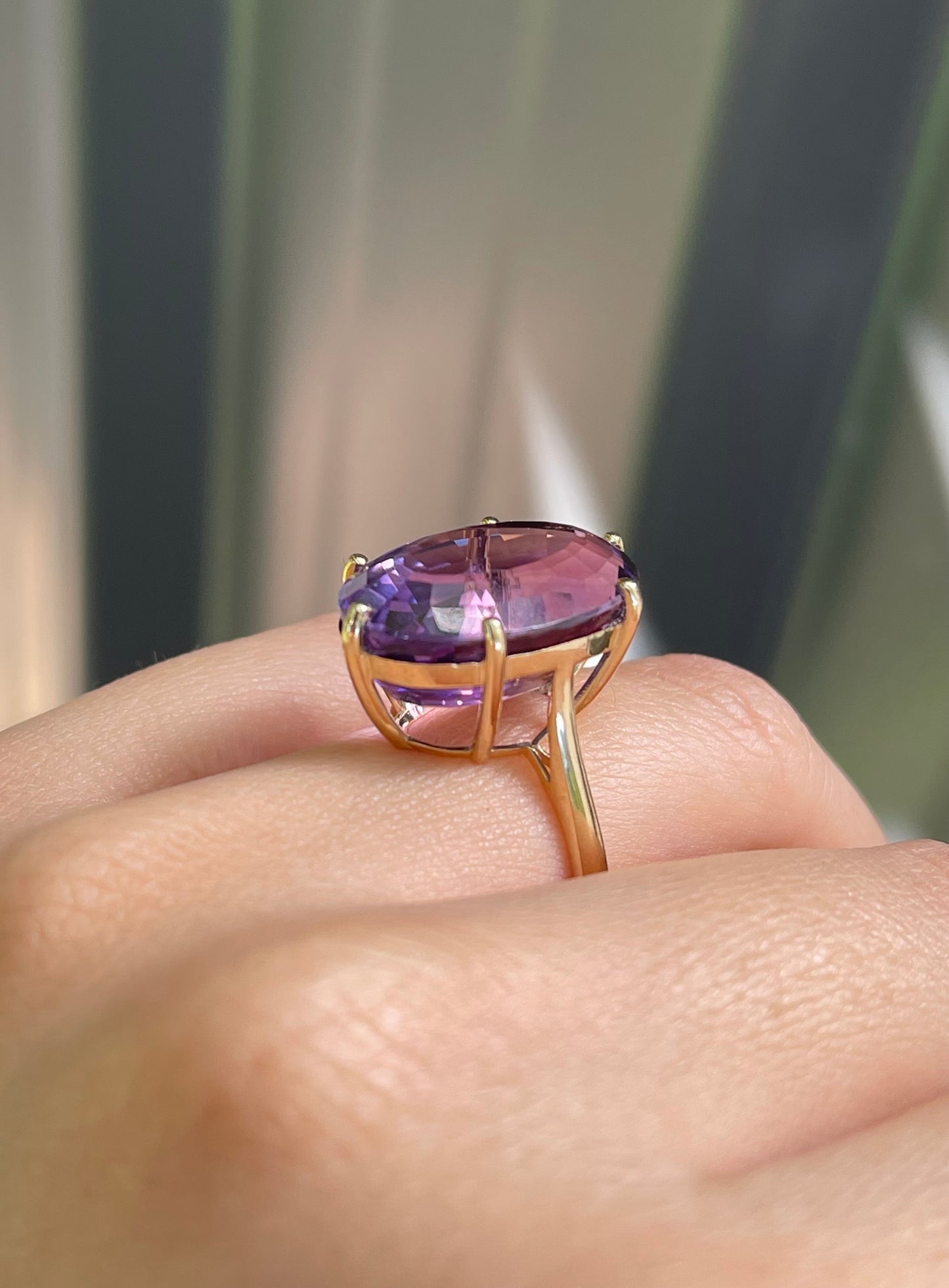 Statement 18.25ct Lavender Amethyst Ring Set in 9ct Yellow Gold