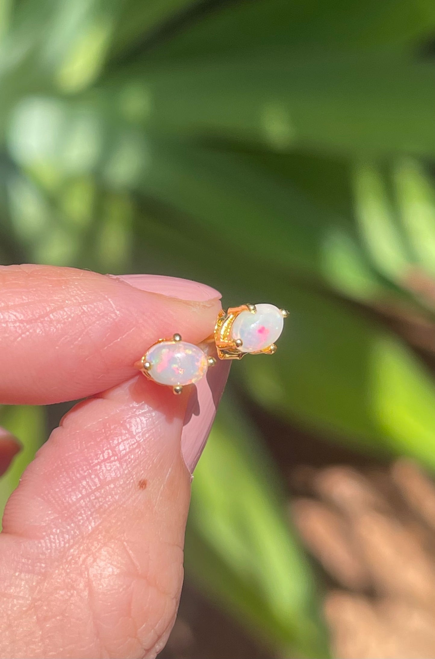Natural solid crystal opal in sterling silver with gold over