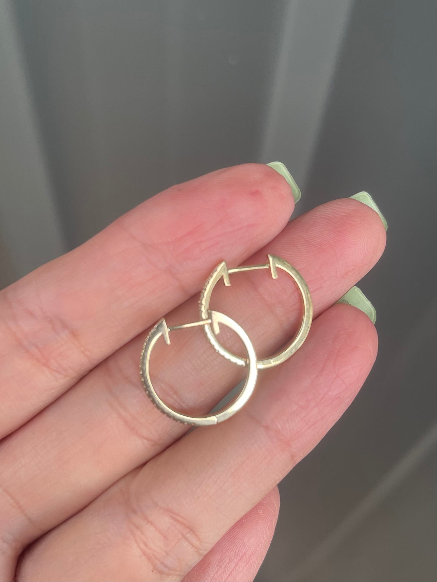 Natural Diamond Hoop Earrings In 9ct Yellow gold