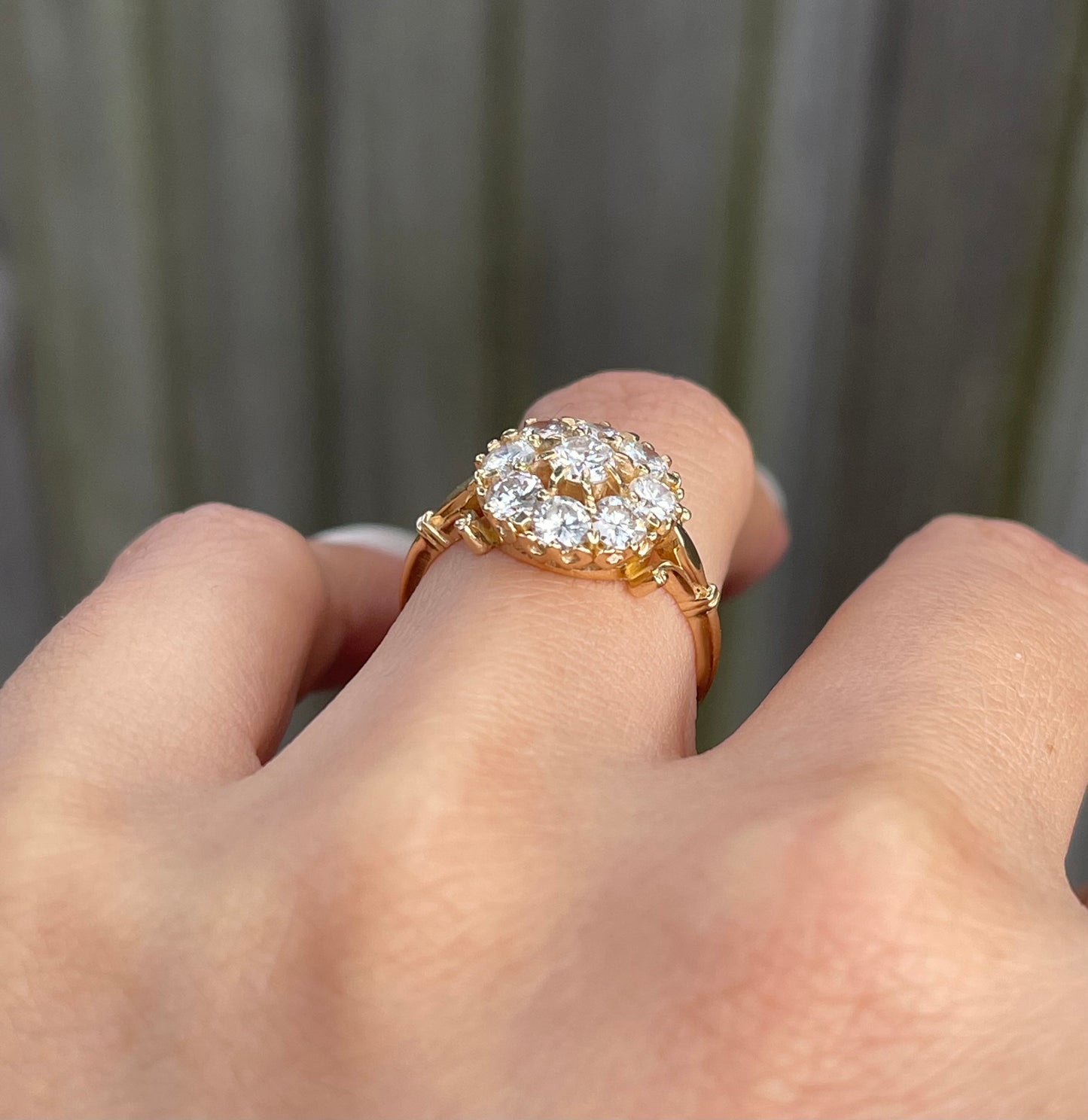 1.35ct Diamond Cluster Ring In 14ct Yellow Gold