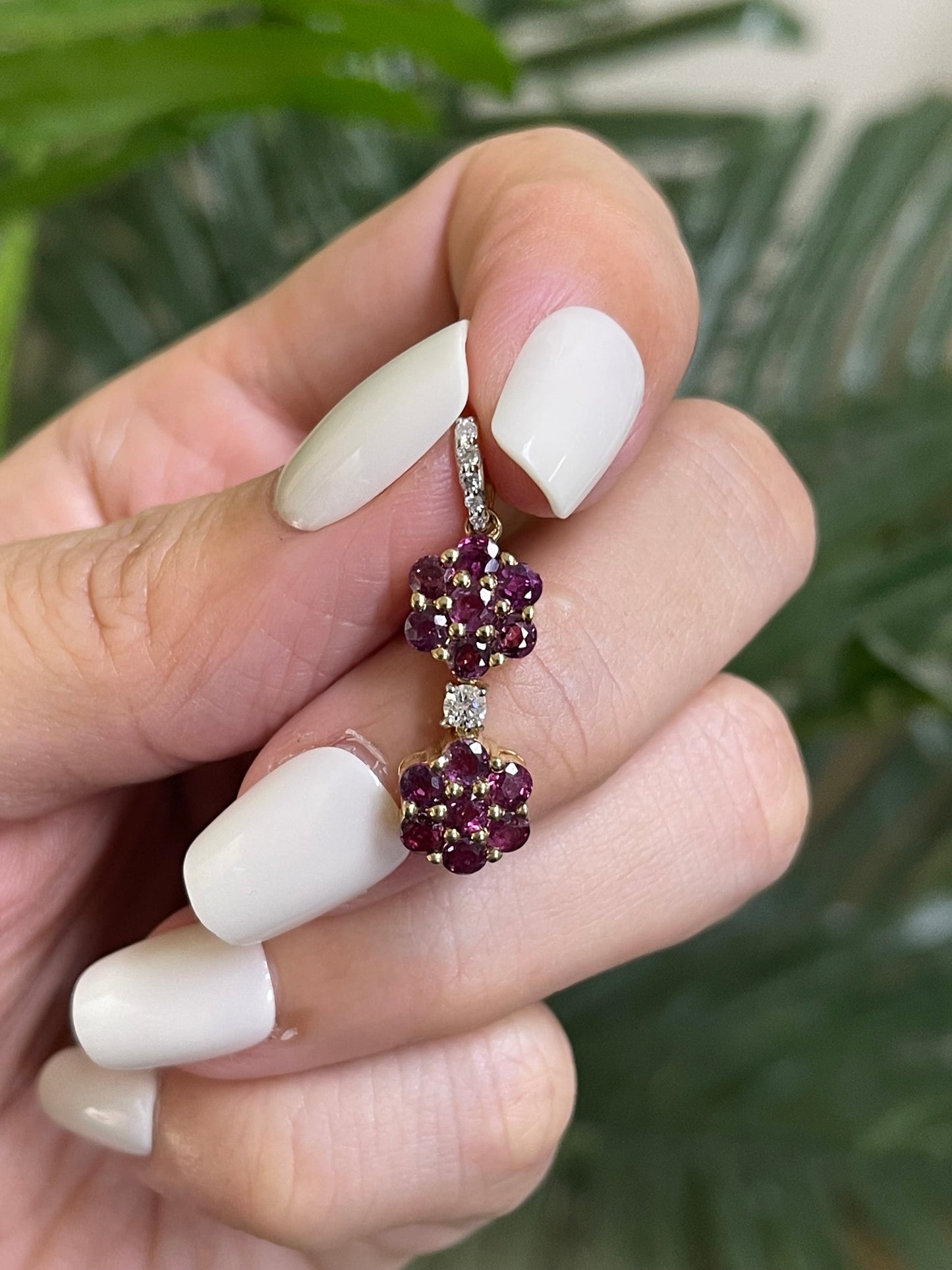 2.25ct Pink Sapphire Diamond Flower Pendant In 14ct Yellow Gold