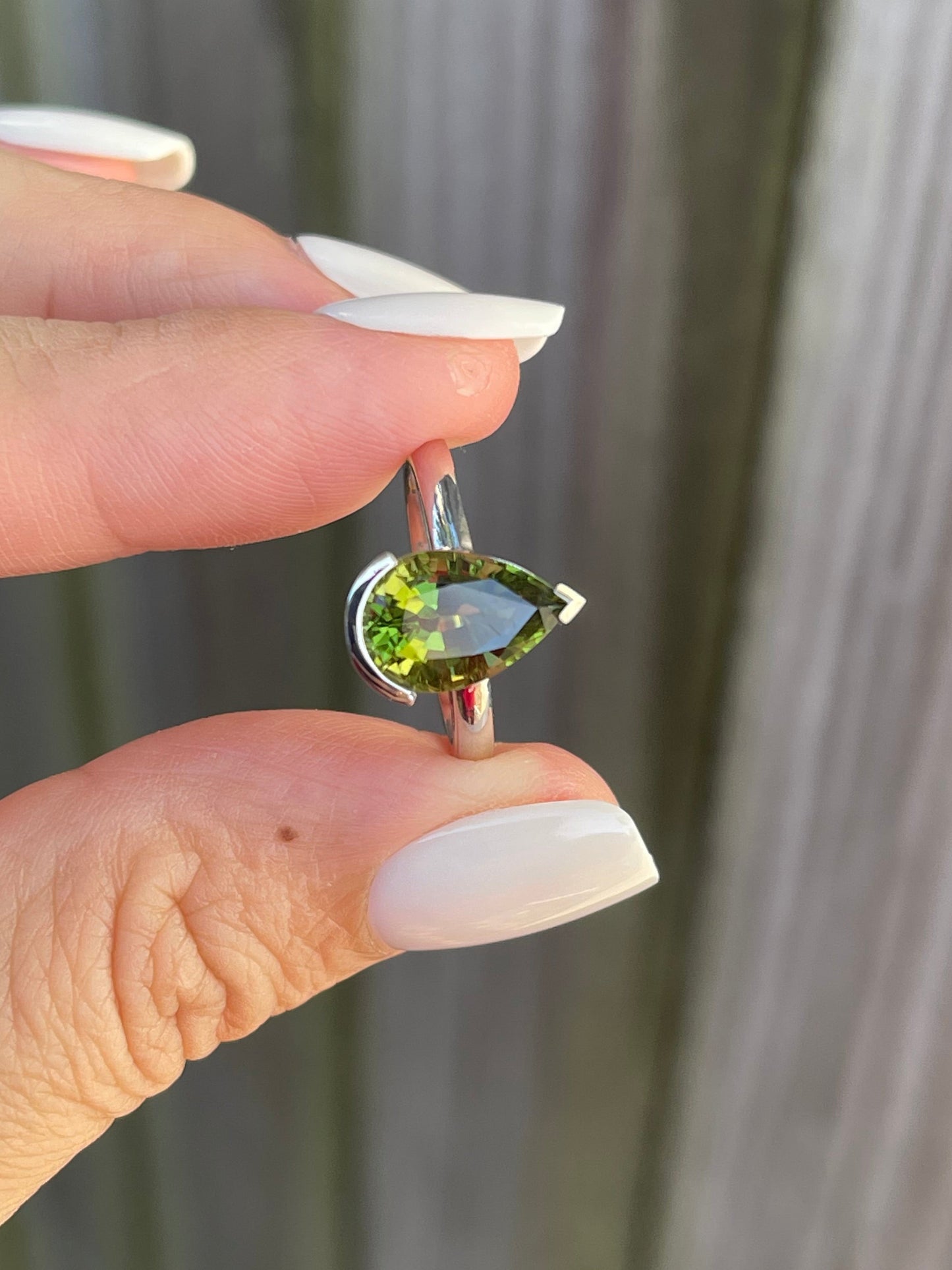 S.E. Custom 3ct Forest Green Chrome Tourmaline Ring In 950 Platinum