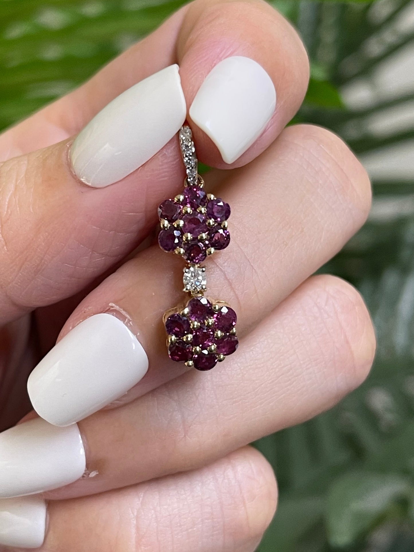 2.25ct Pink Sapphire Diamond Flower Pendant In 14ct Yellow Gold