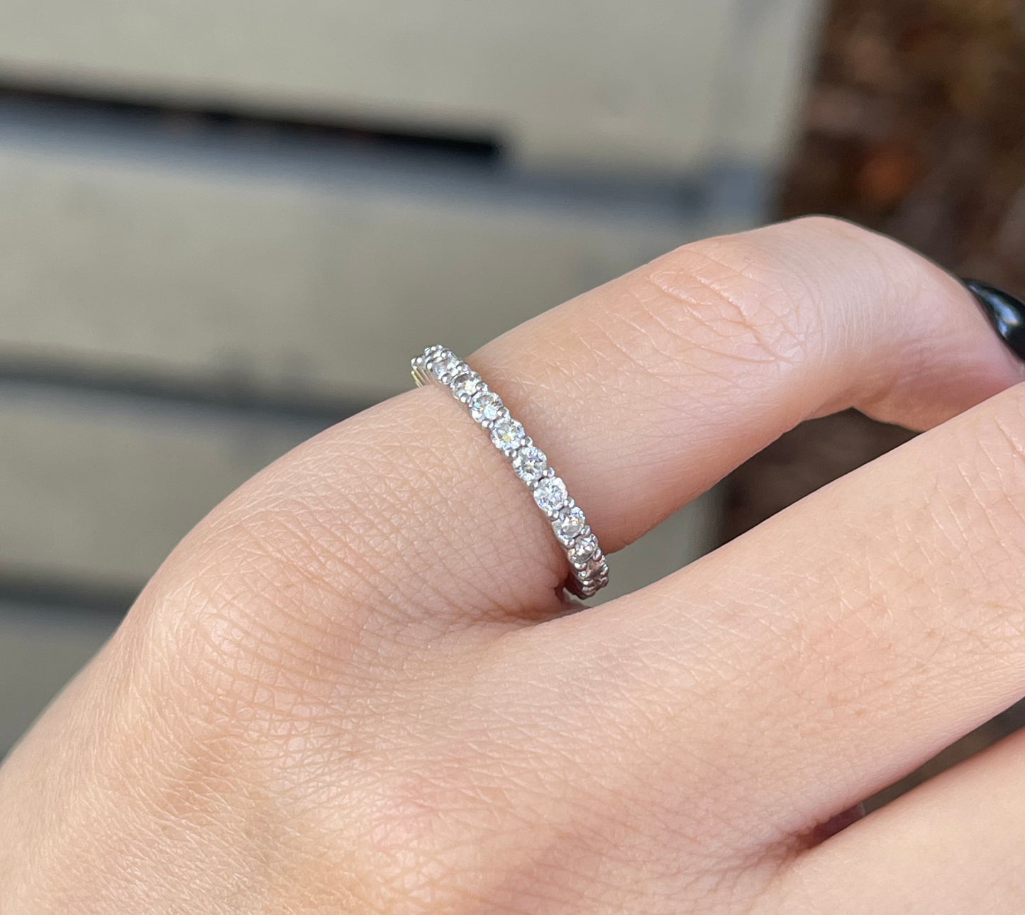 S.E. Custom Lab 1ct Diamond Eternity Band Ring In 950 Platinum