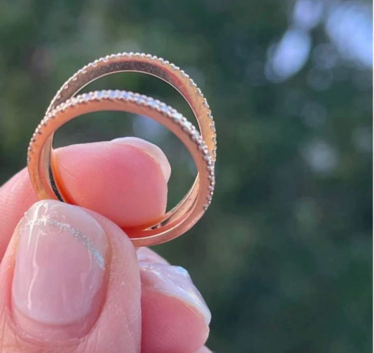 Modern Diamond V Ring In 18ct Rose Gold by Shannakian