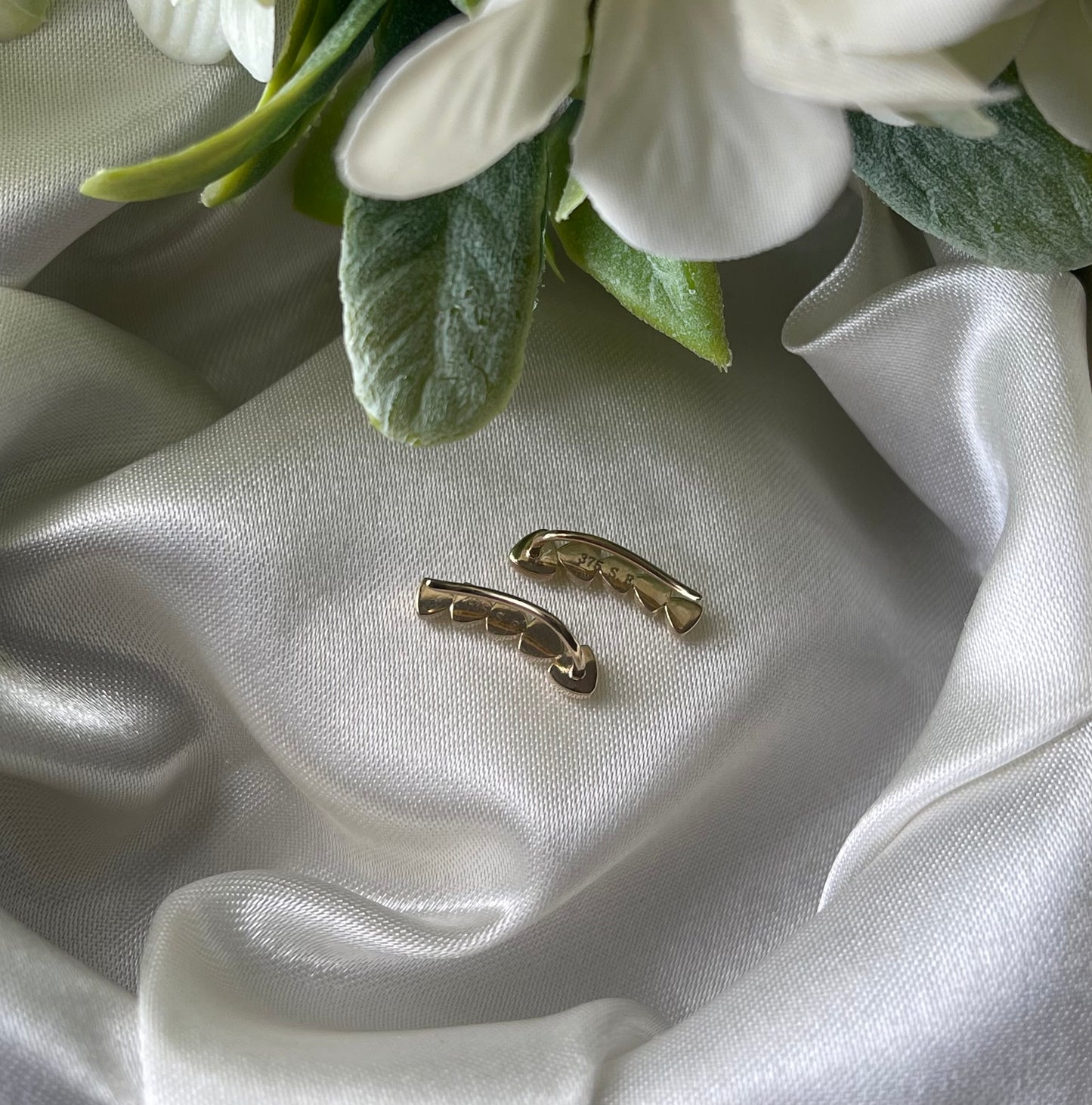 Natural Diamond Ear Climber Earrings In 9ct Yellow Gold