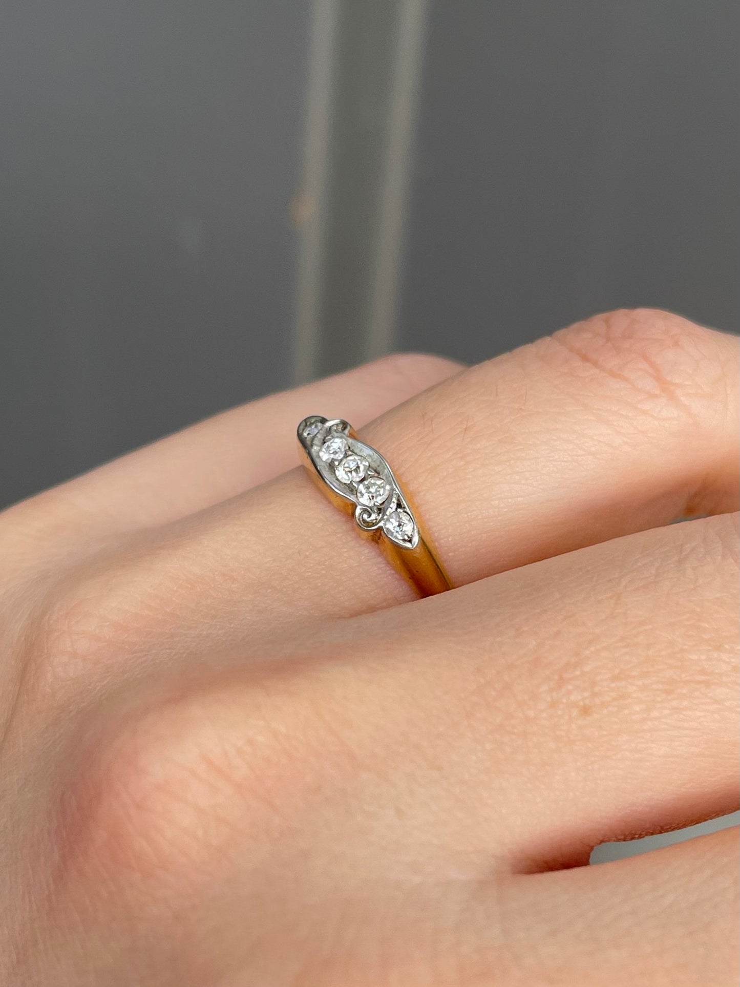 Birmingham Antique Old Mine Cut Diamond Ring In 18ct Yellow Gold