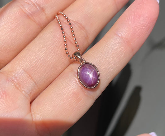 3.15ct Star Ruby Pendant In 9ct Rose Gold