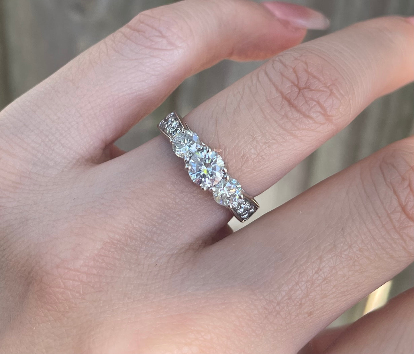 1.7ct Natural Diamond Trilogy Ring in 14ct White Gold