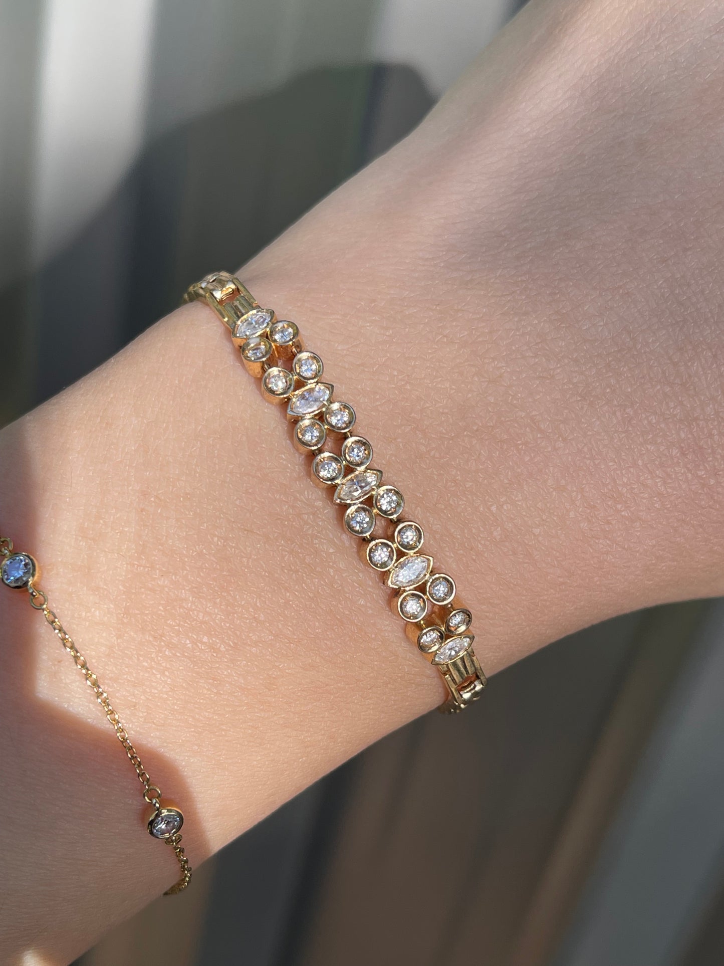1.25ct Natural Diamond Bracelet In 14ct Yellow Gold