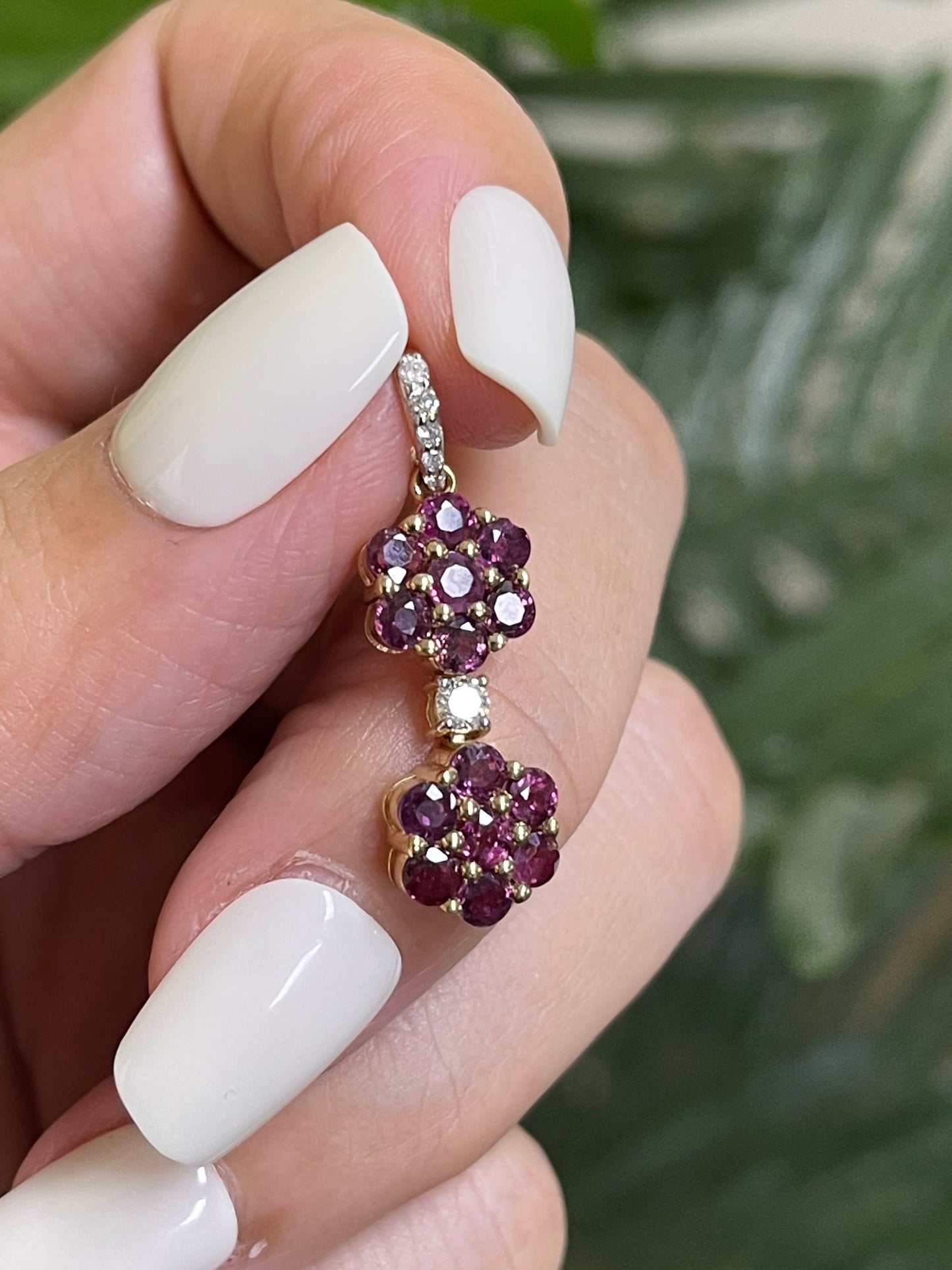2.25ct Pink Sapphire Diamond Flower Pendant In 14ct Yellow Gold