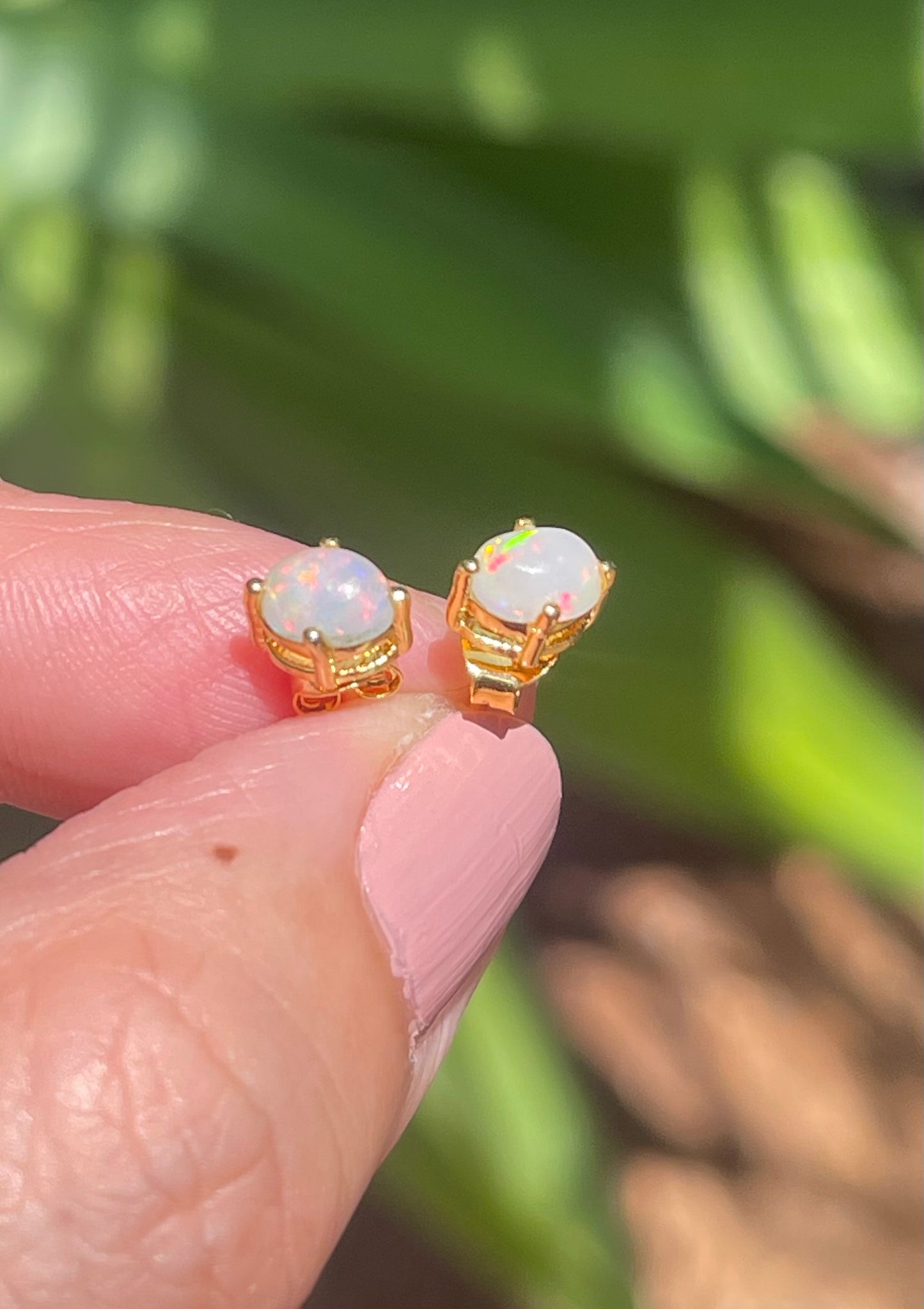 Natural solid crystal opal in sterling silver with gold over