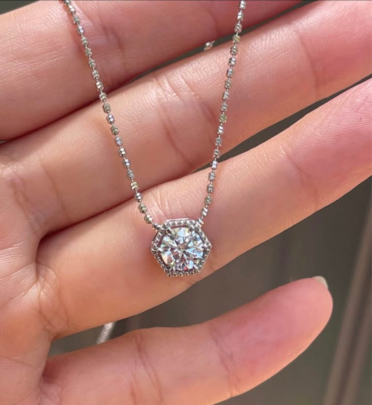 Platinum 950 1.04ct E color , VVS2 diamond pendant slider