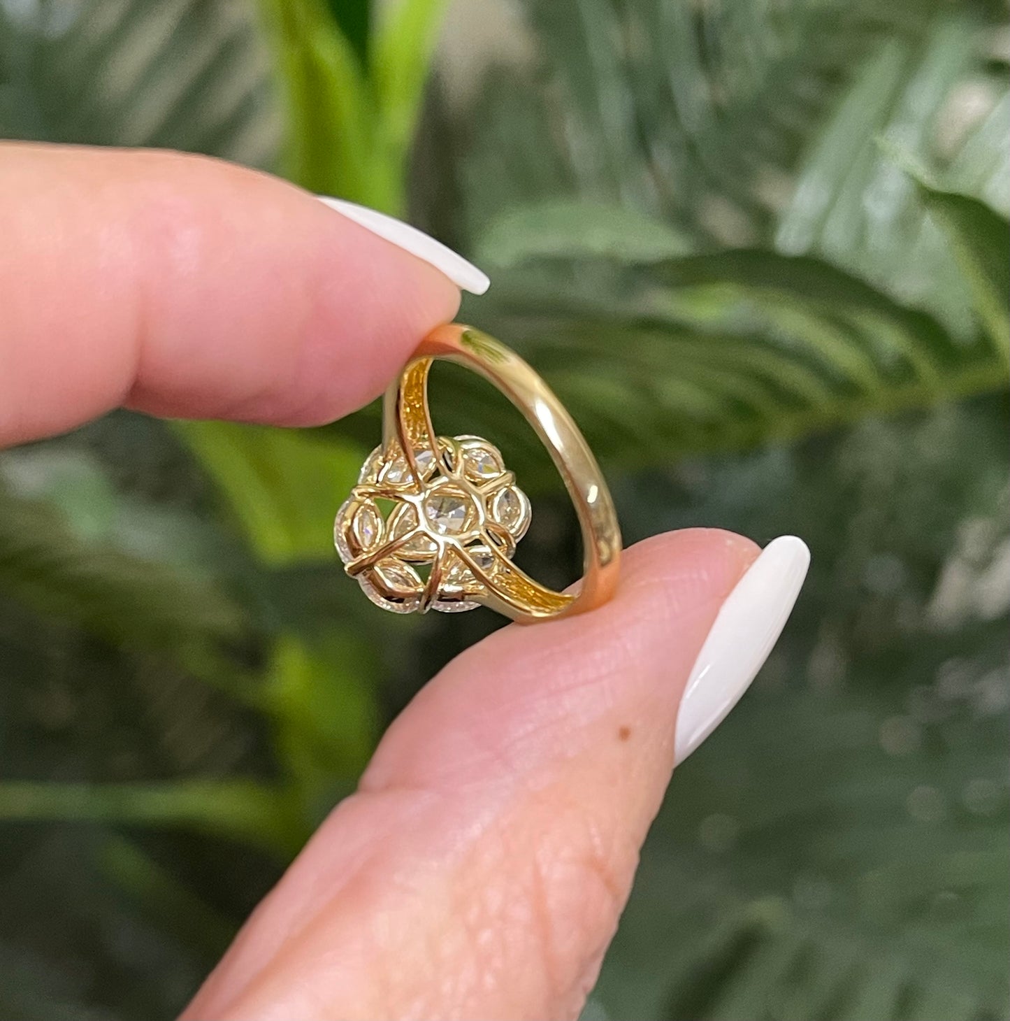 2ct Natural Diamond Cluster Ring In 18ct Yellow Gold