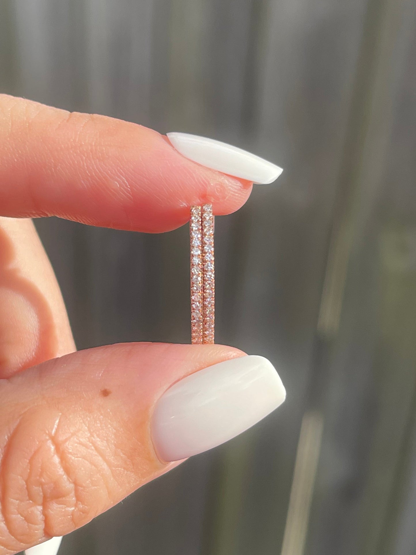 Natural Diamond Inside-Out V Hoops In 9ct Rose Gold