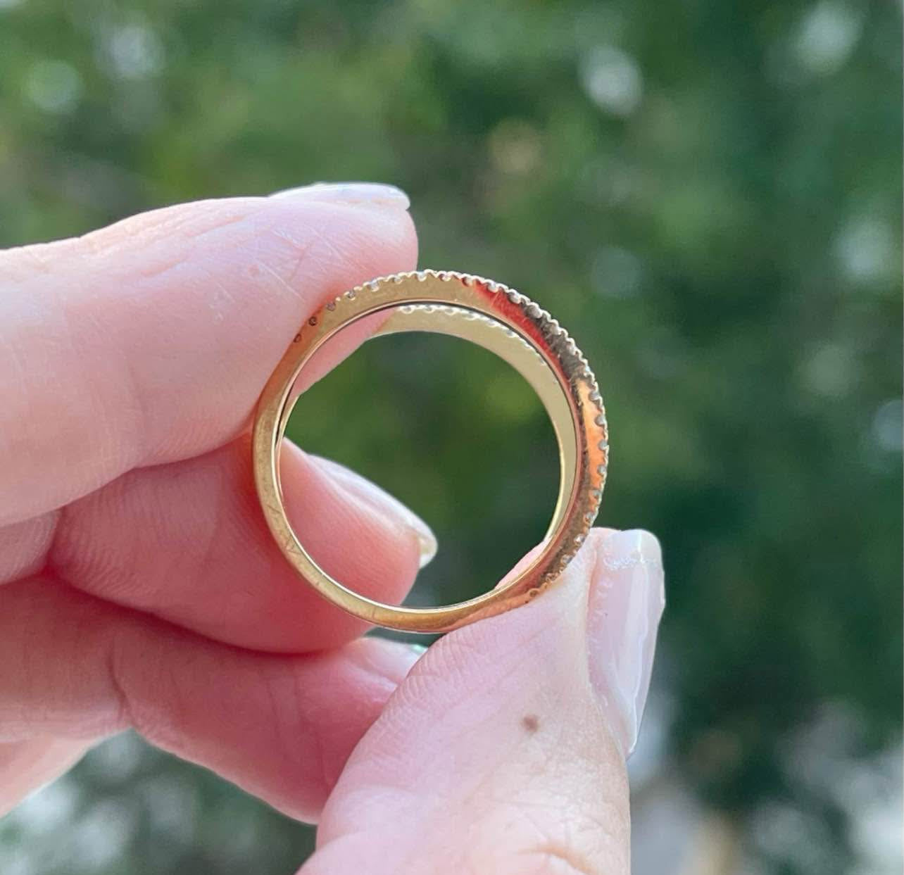 Modern 18ct rose gold diamond V ring by Shannakian