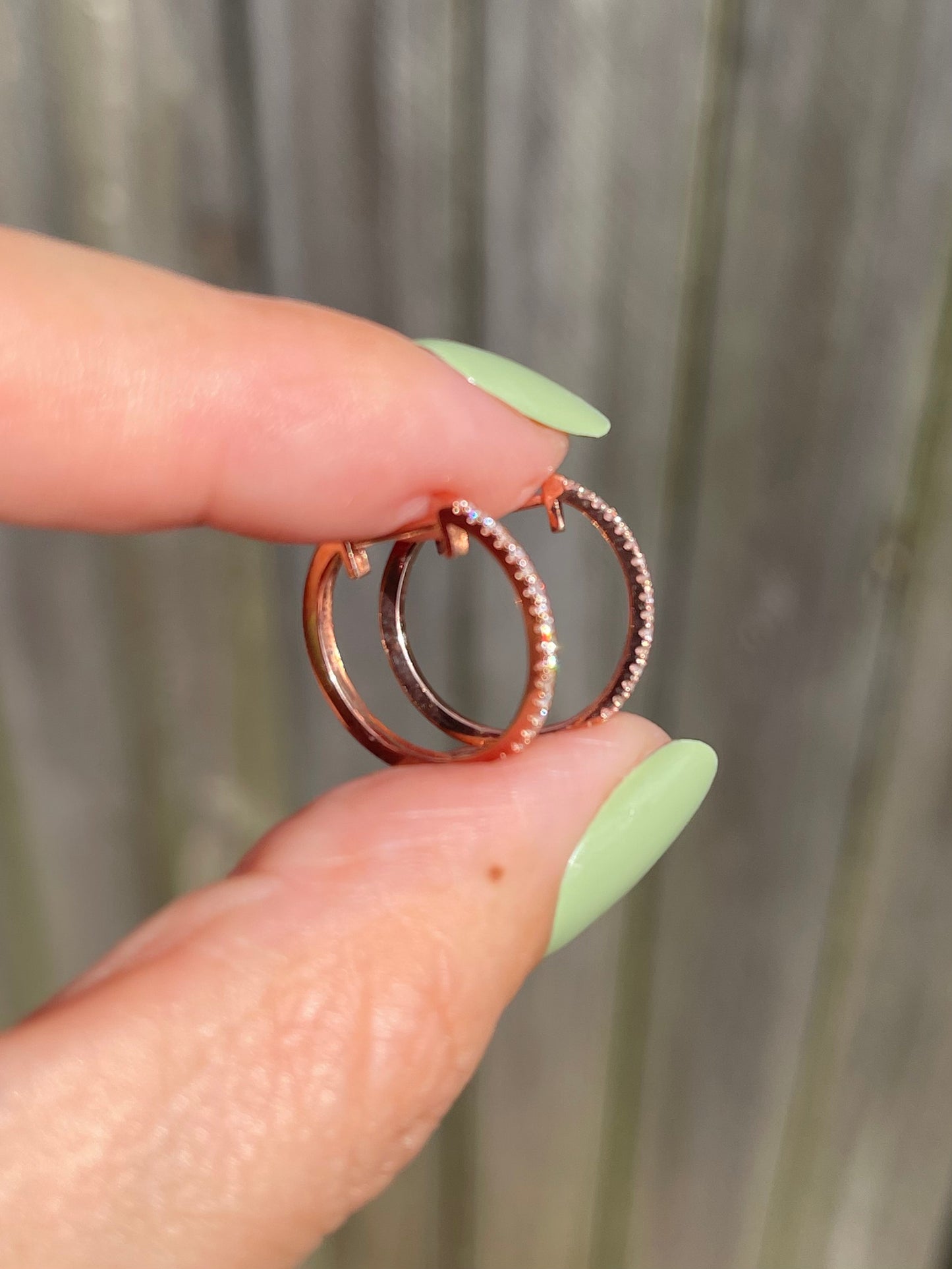 Natural Diamond Hoop Earrings In 9ct Rose Gold