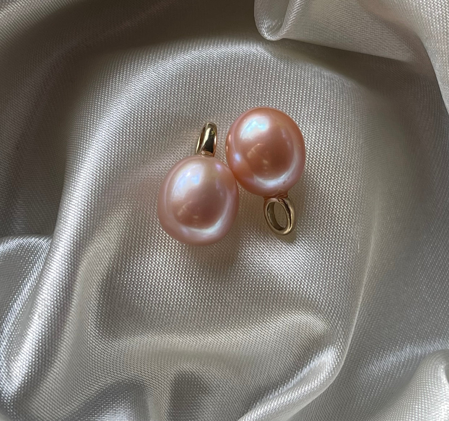 Pink Pearl Earring Enhancer / Pendant In 9ct yellow Gold