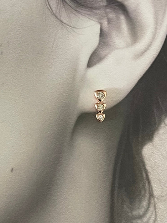 S.E. Custom Natural Diamond Drop Earrings In 9ct Rose Gold