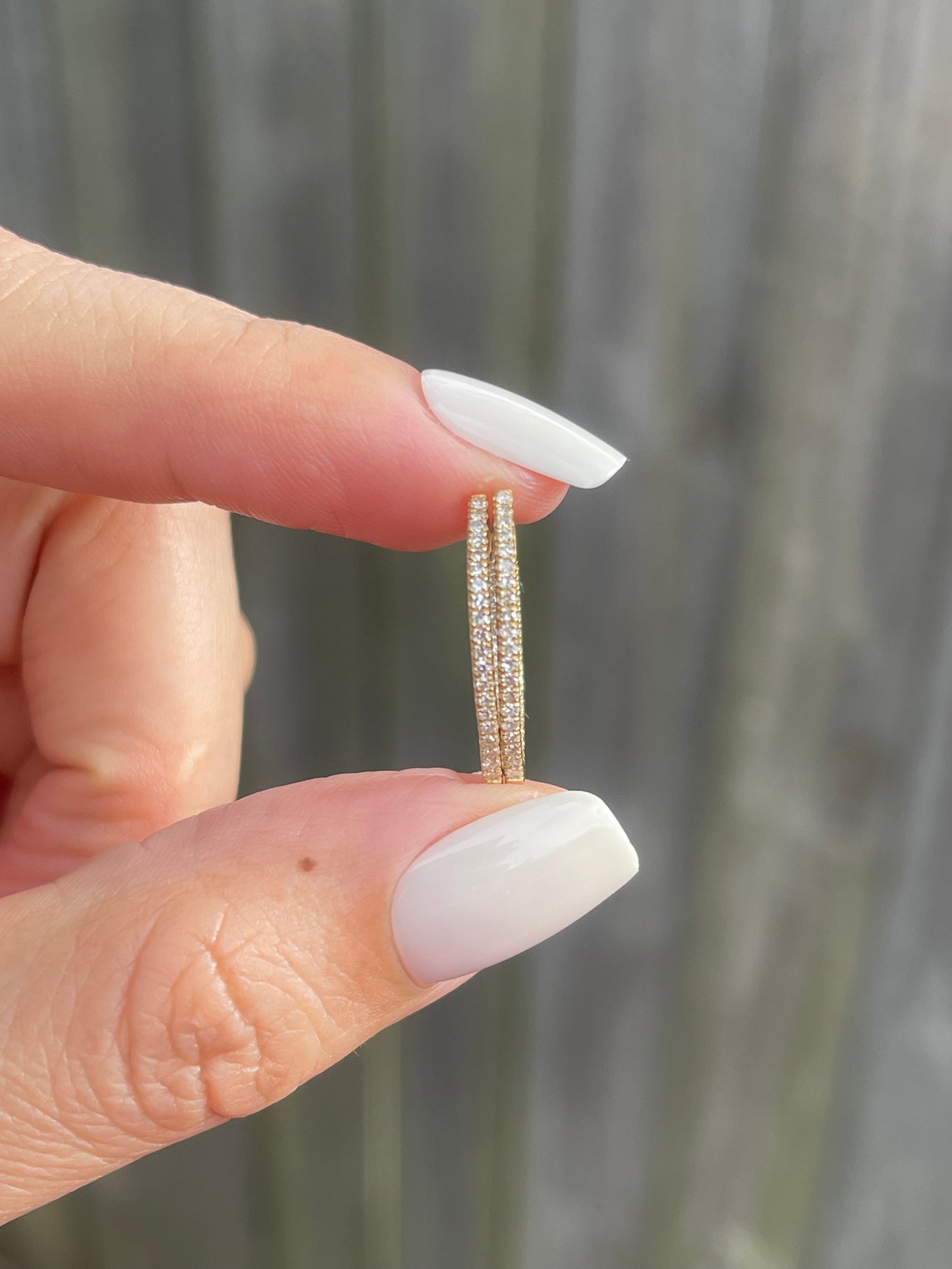Natural Diamond Inside-Out V Hoops In 9ct Yellow Gold