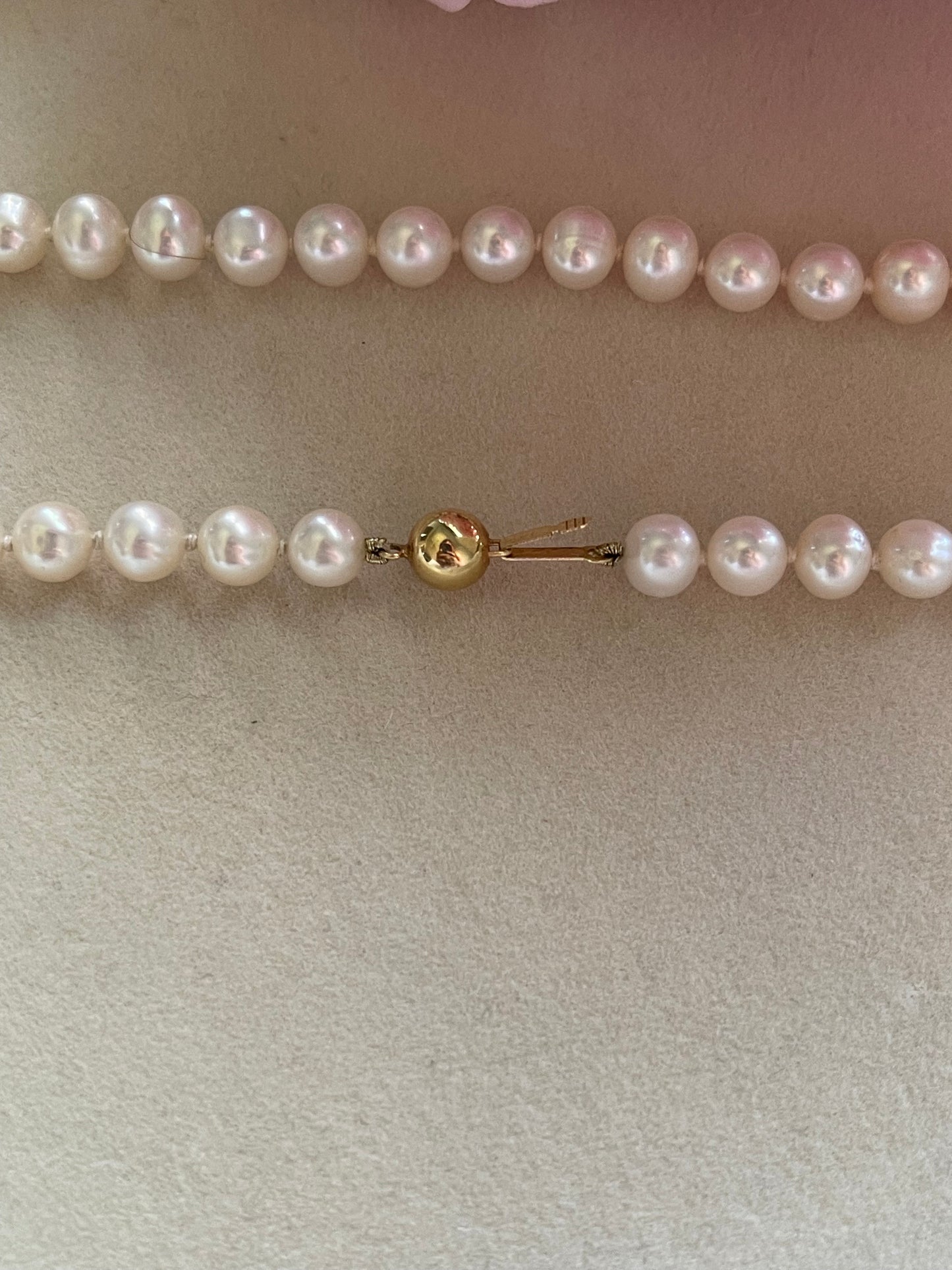 Vintage Freshwater Pearl Strand Necklace In 14ct Yellow Gold